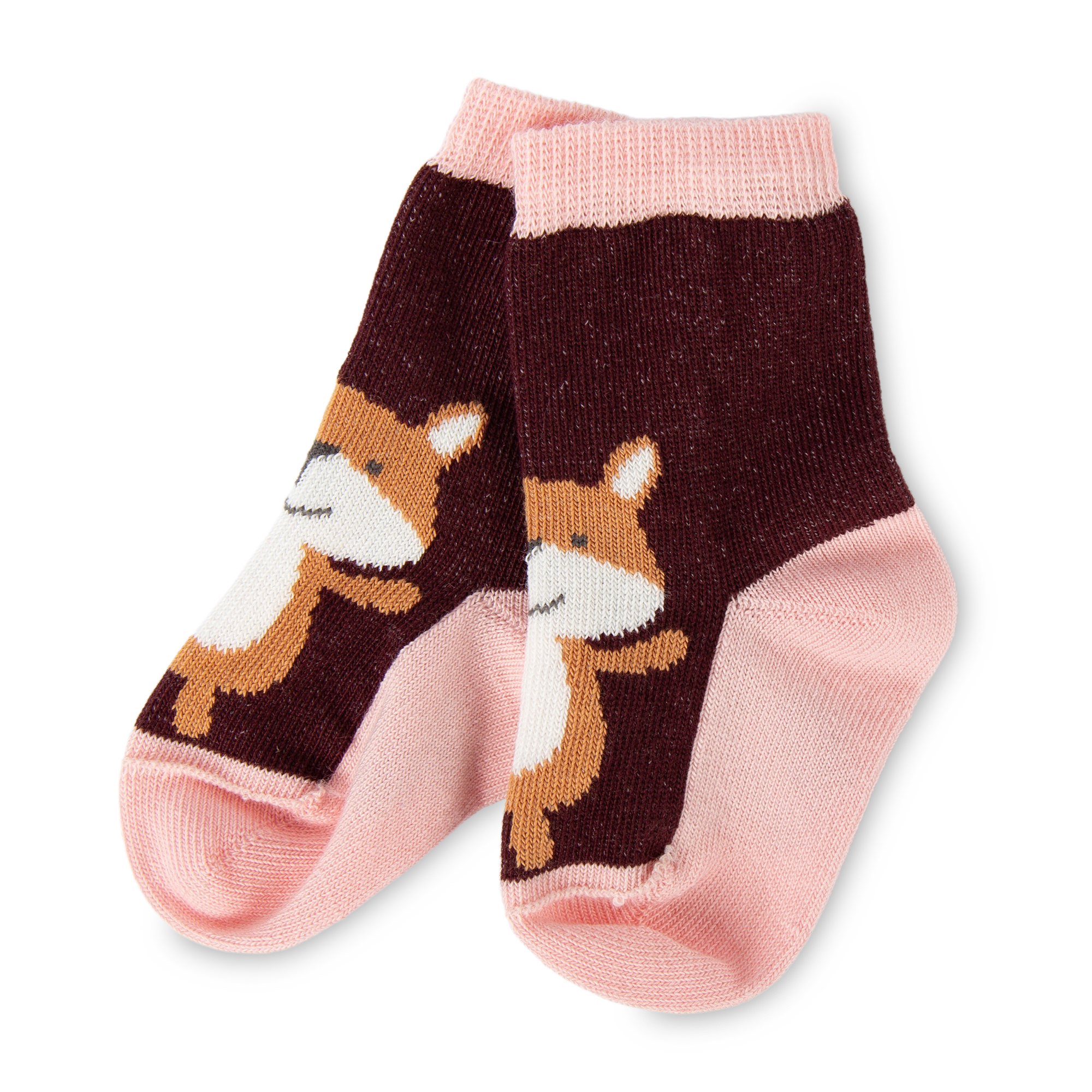 3 pair set baby socks hedgehog/squirrel