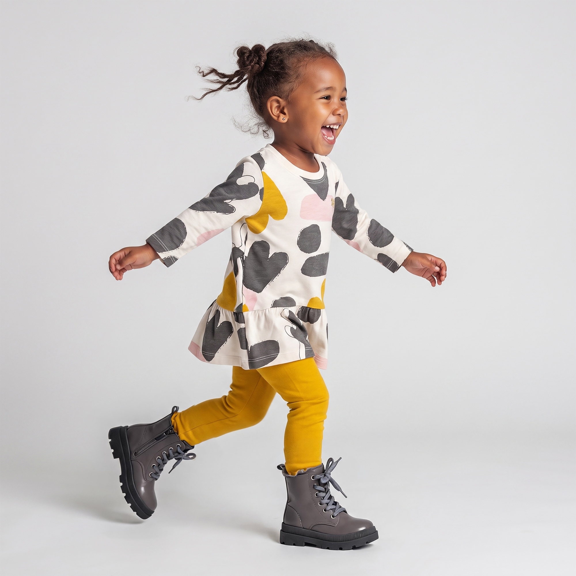 Baby rib knit leggings yellow, Snow Bunny
