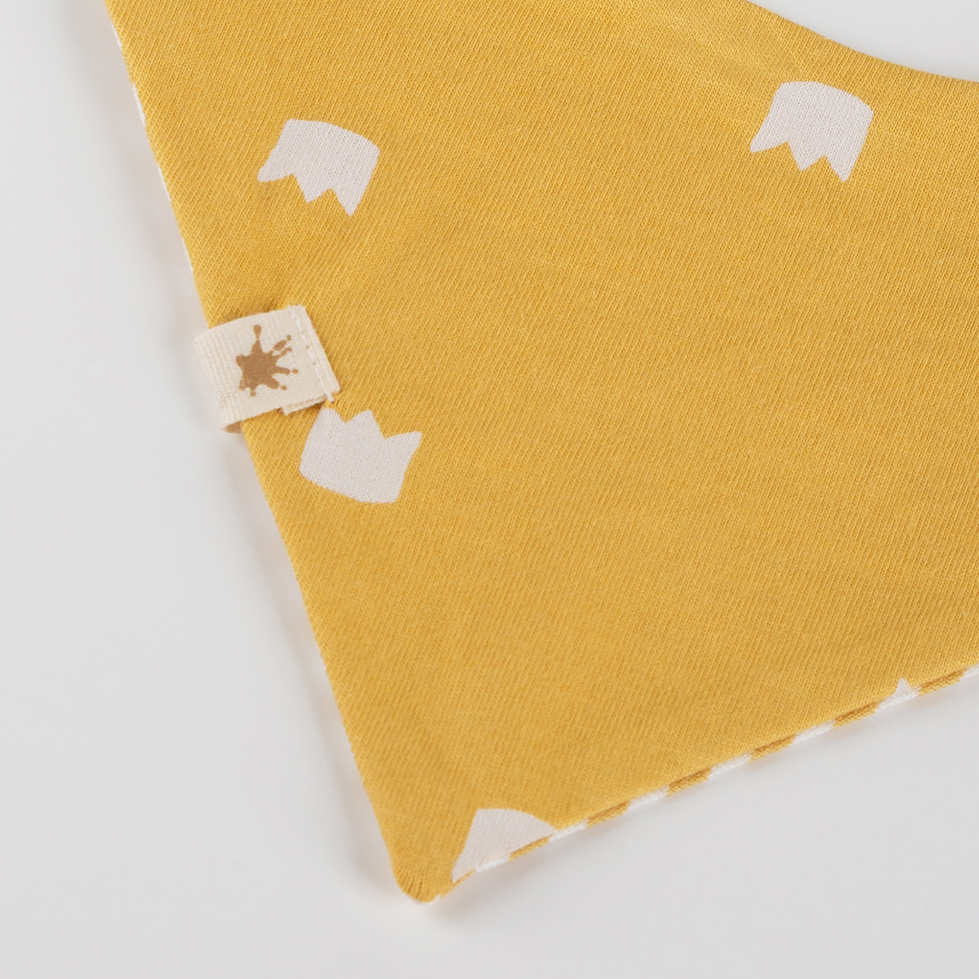 Newborn baby bandana bib, reversible, yellow