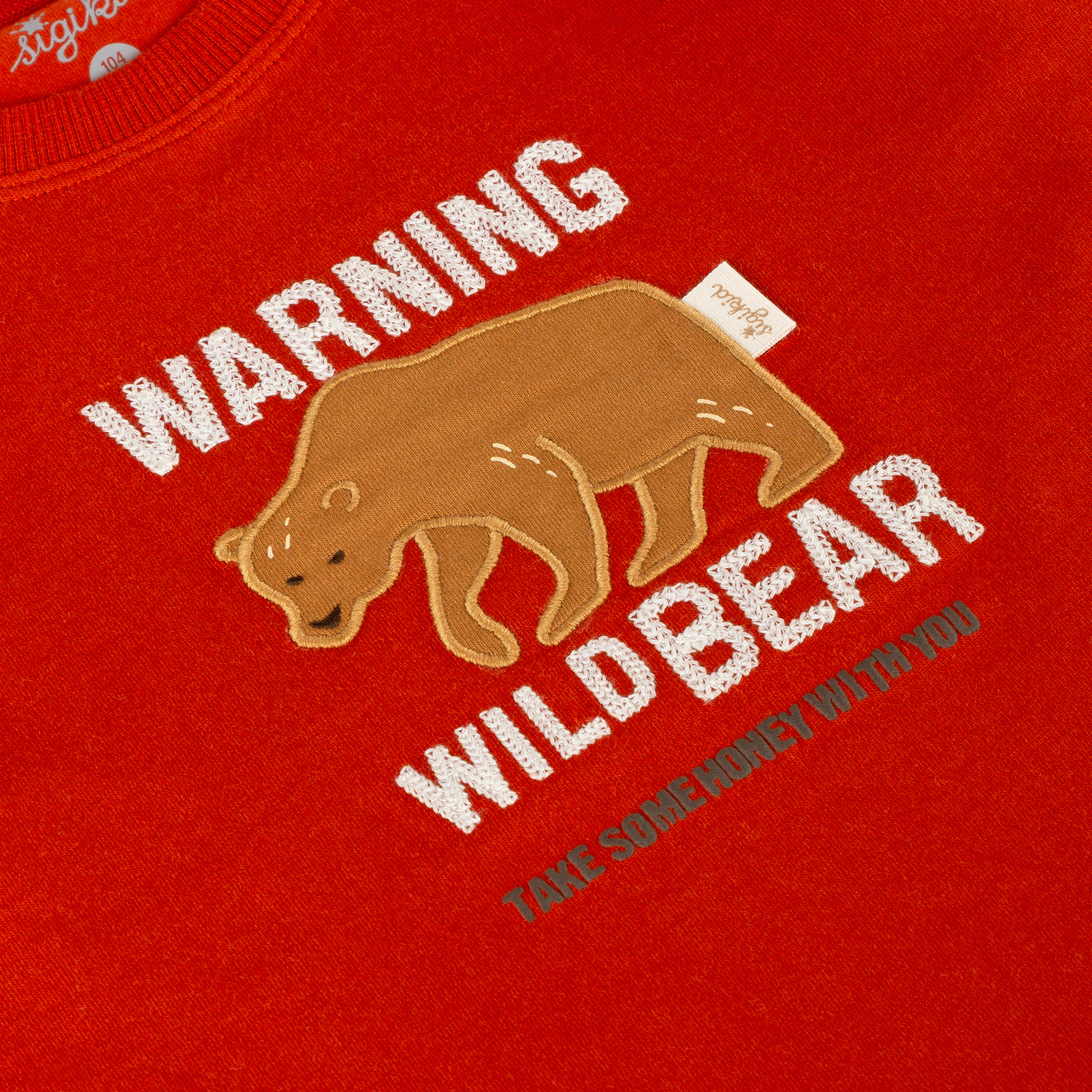 Kinder Langarmshirt Winterbär, rot