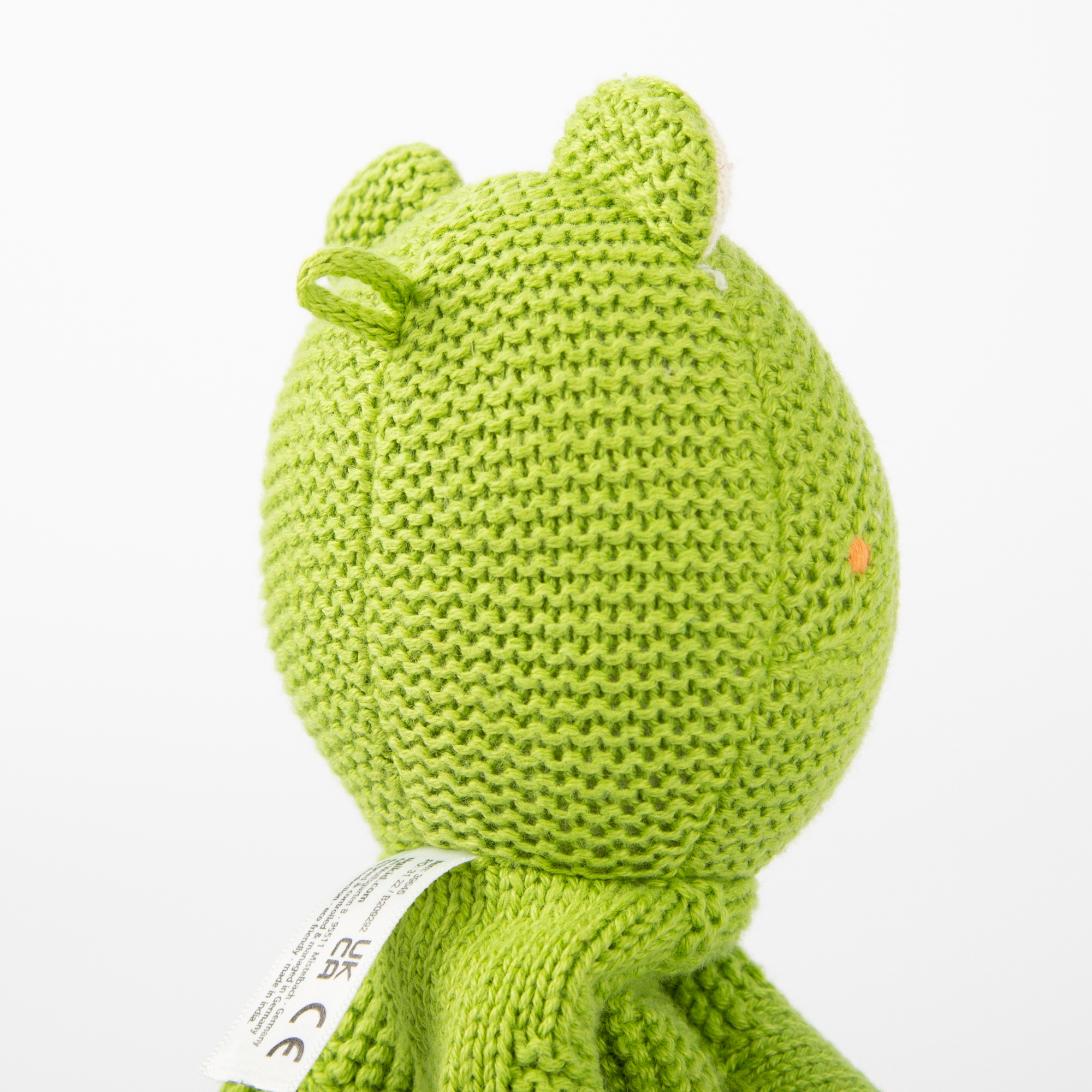 Large baby lovey frog, green, Knitted Love