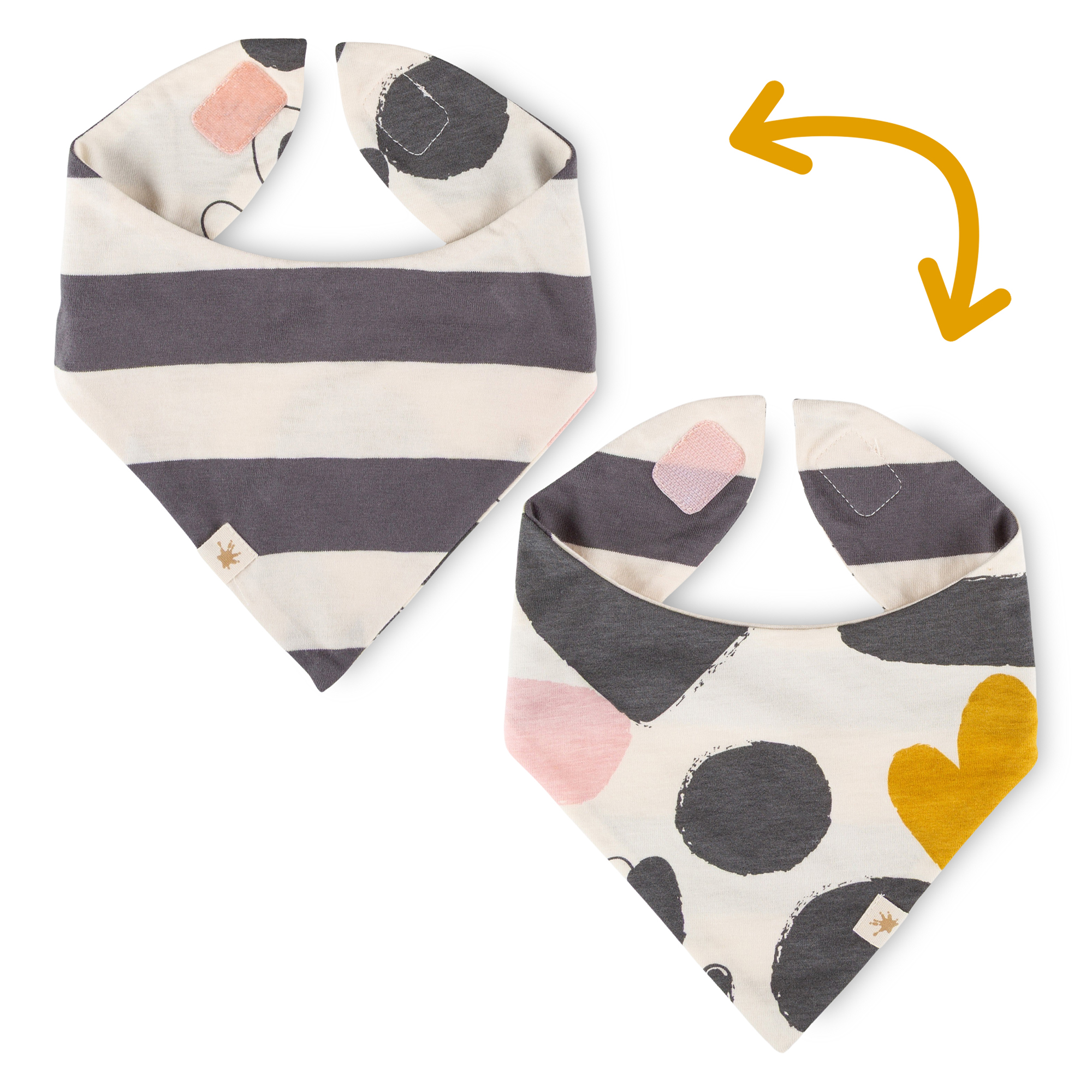 Reversible baby bandana bib Snow Bunny