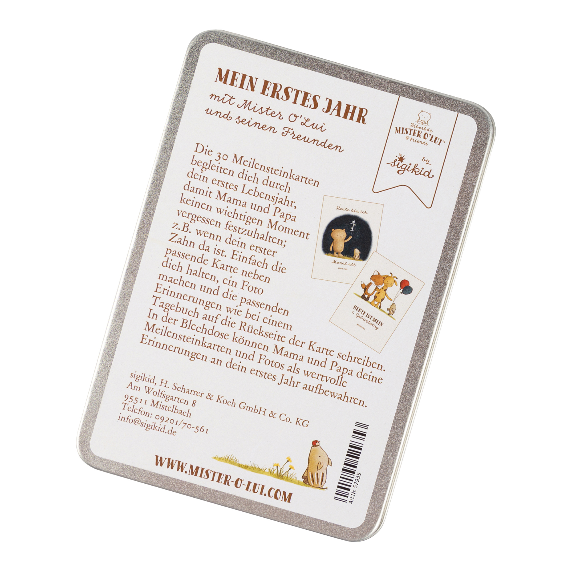 Schmuckdose mit 30 Meilensteinkarten Mister O'Lui Schmuckdose mit 30 Meilensteinkarten Mister O'Lui