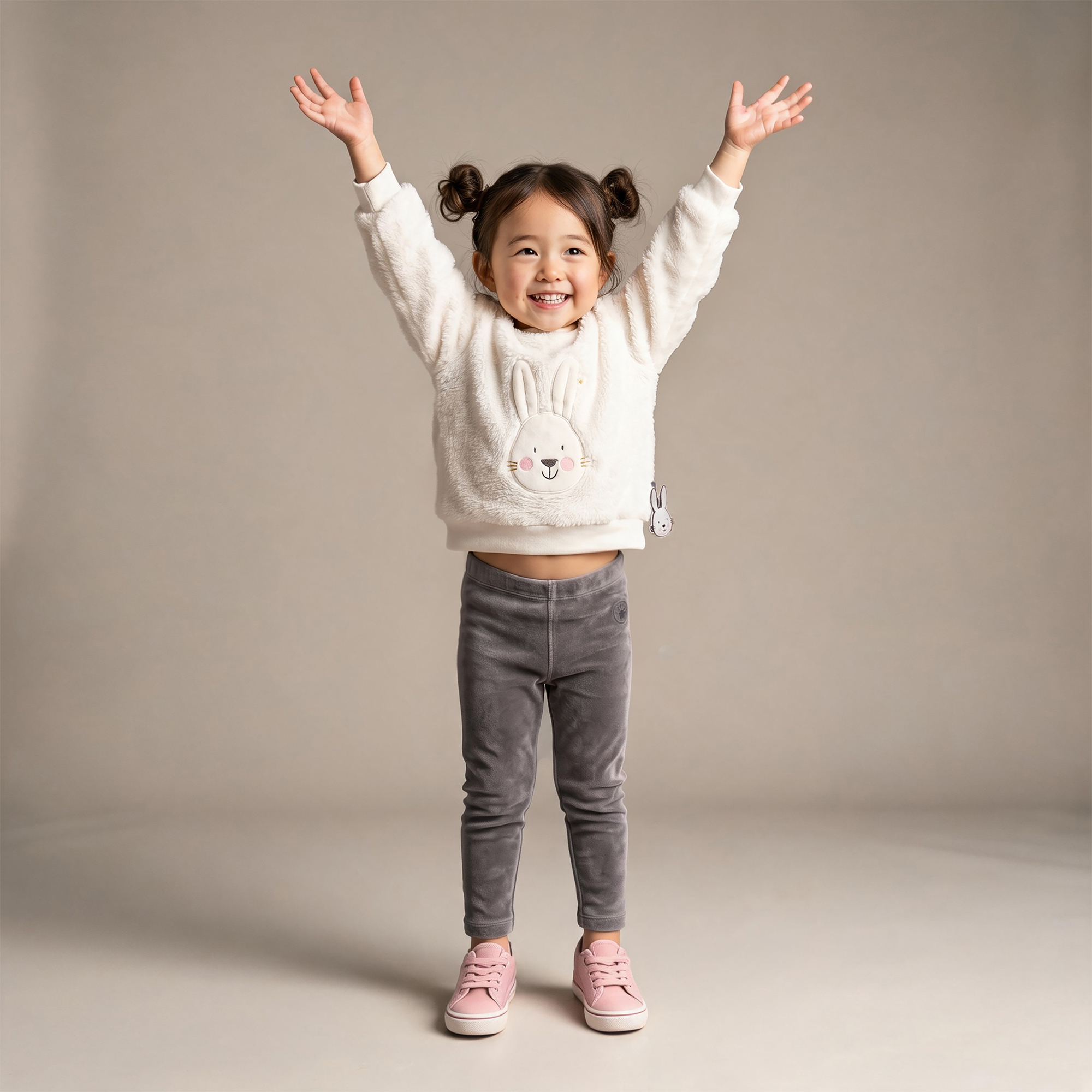 Baby velour soft pants dark grey, Snow Bunny