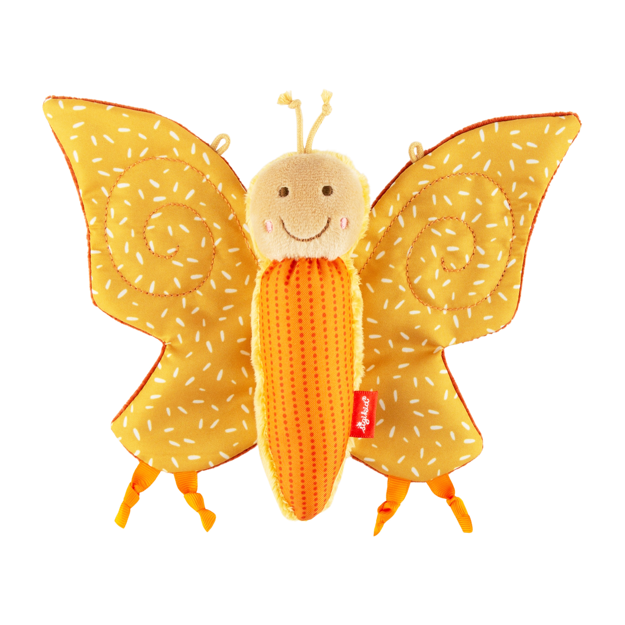 Baby rustle butterfly orange, small Baby rustle butterfly orange, small