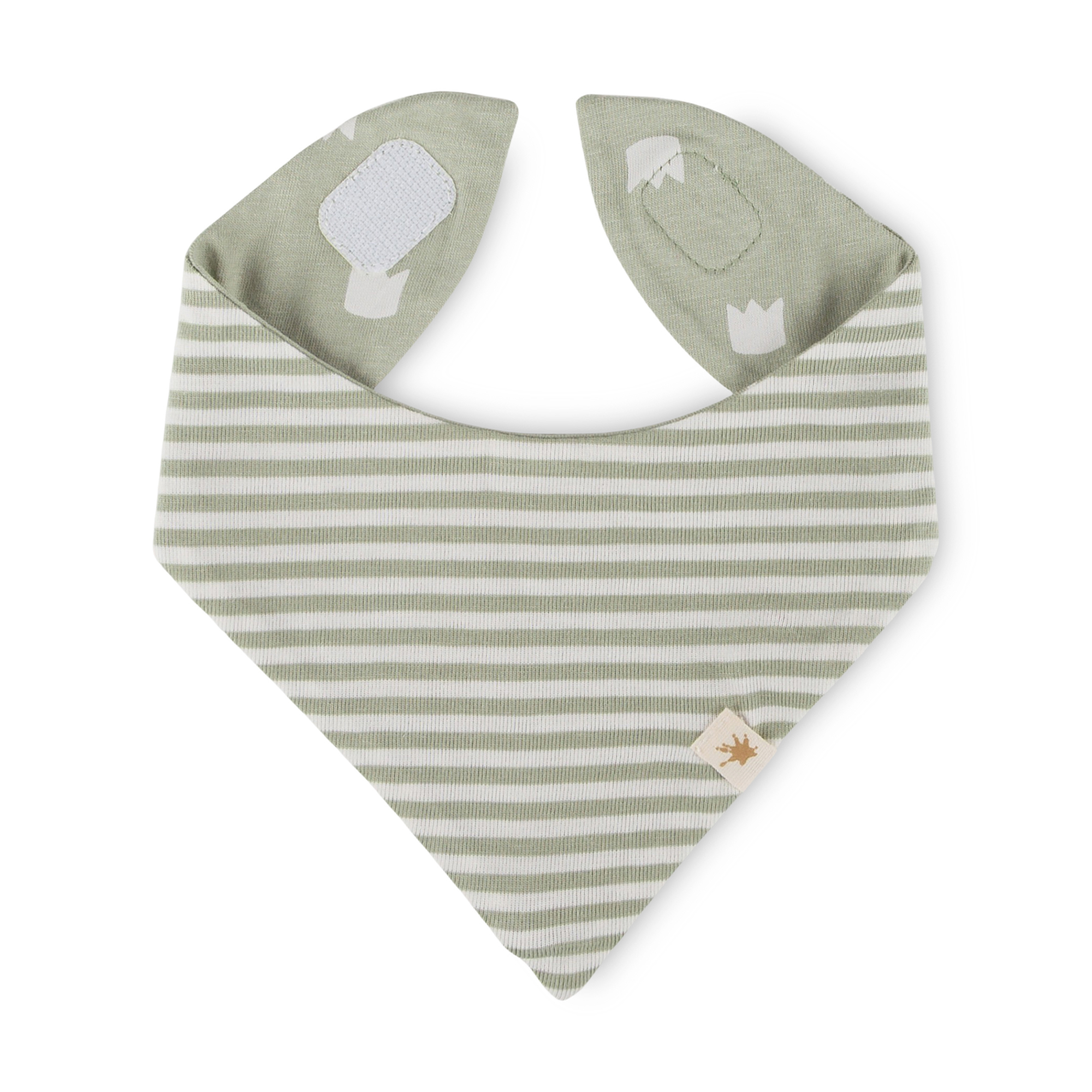 Newborn baby bandana bib, reversible, green