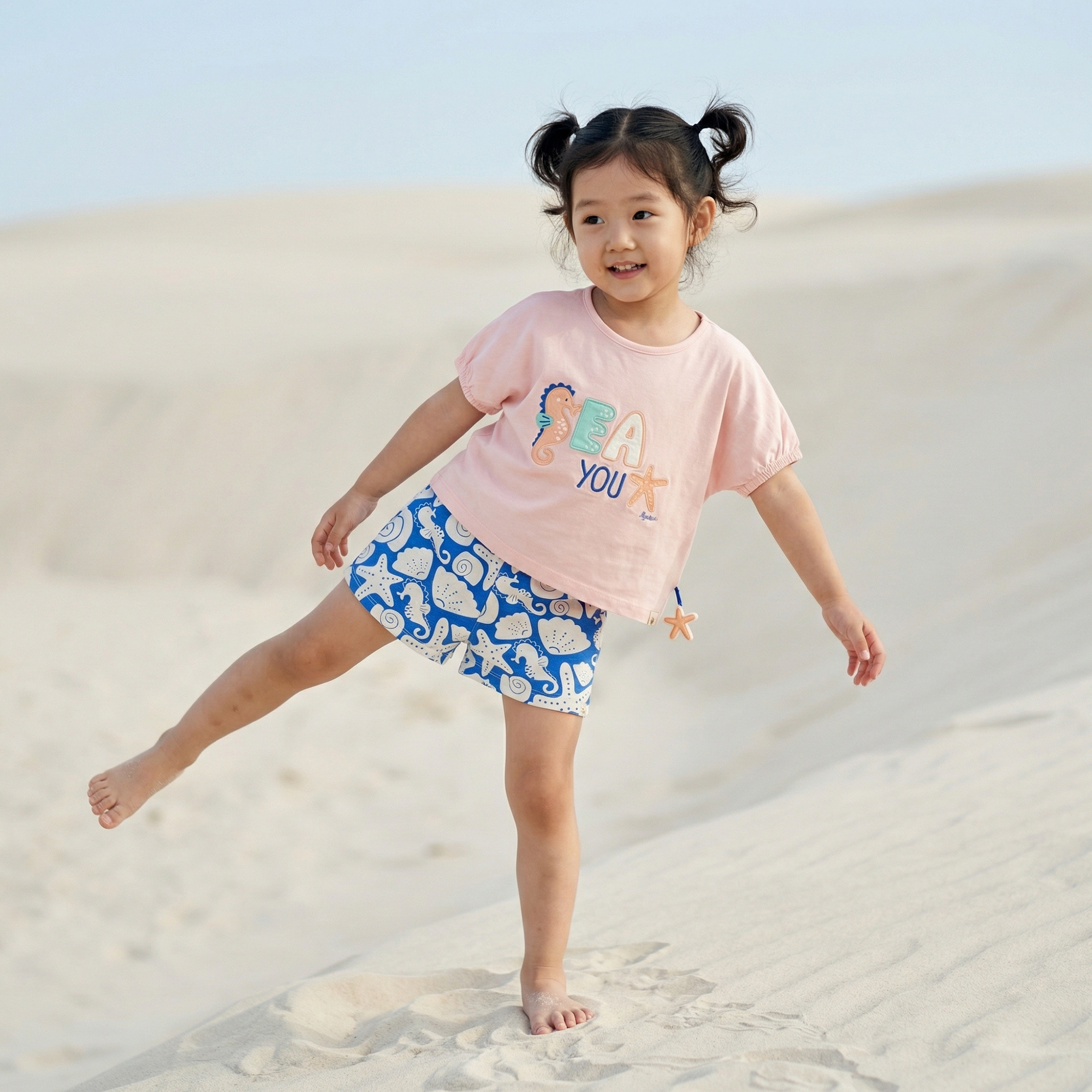 Kinder T-Shirt Seepferdchen, rosa