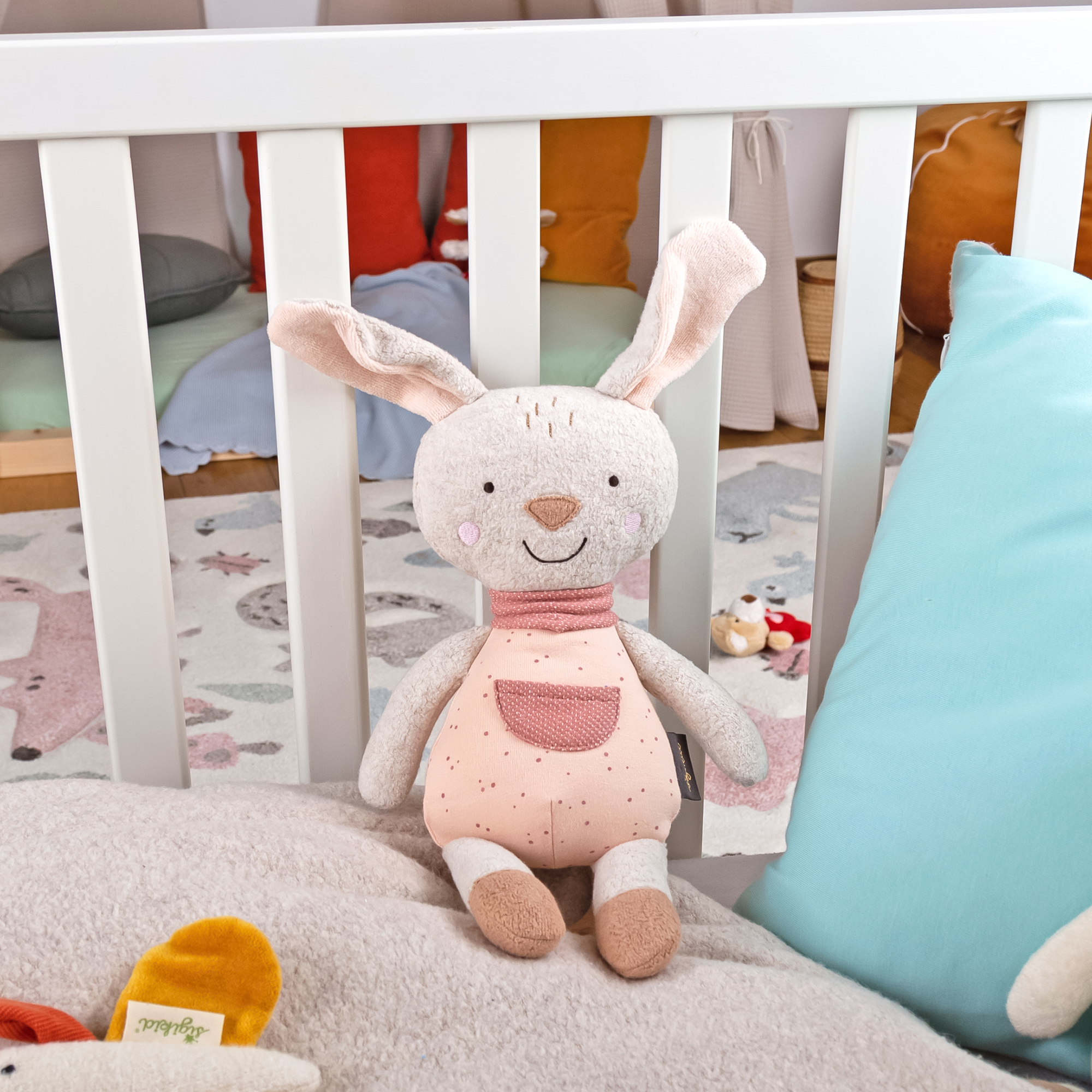 Musical baby soft toy bunny