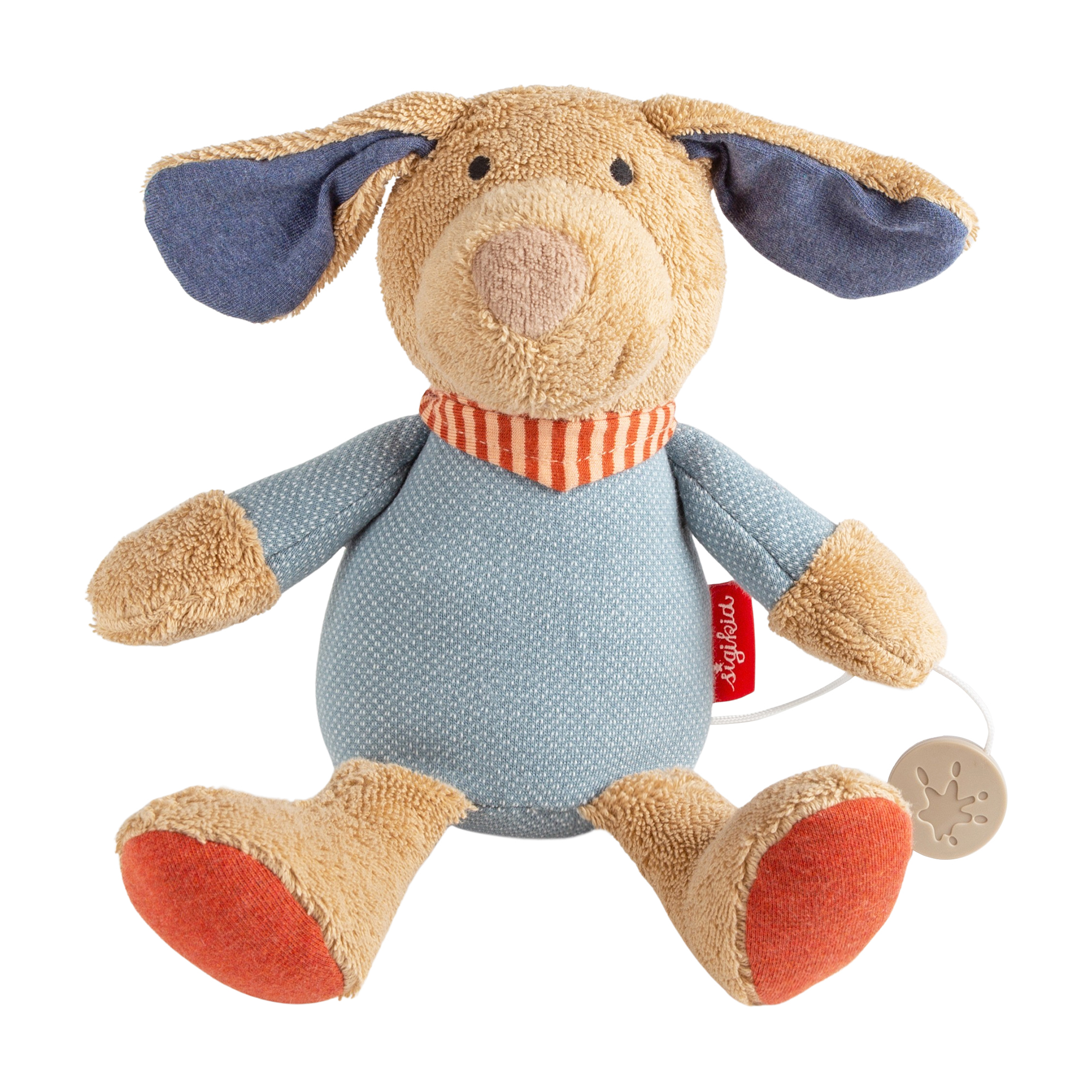 Musical baby soft toy dog Fips, terry cotton