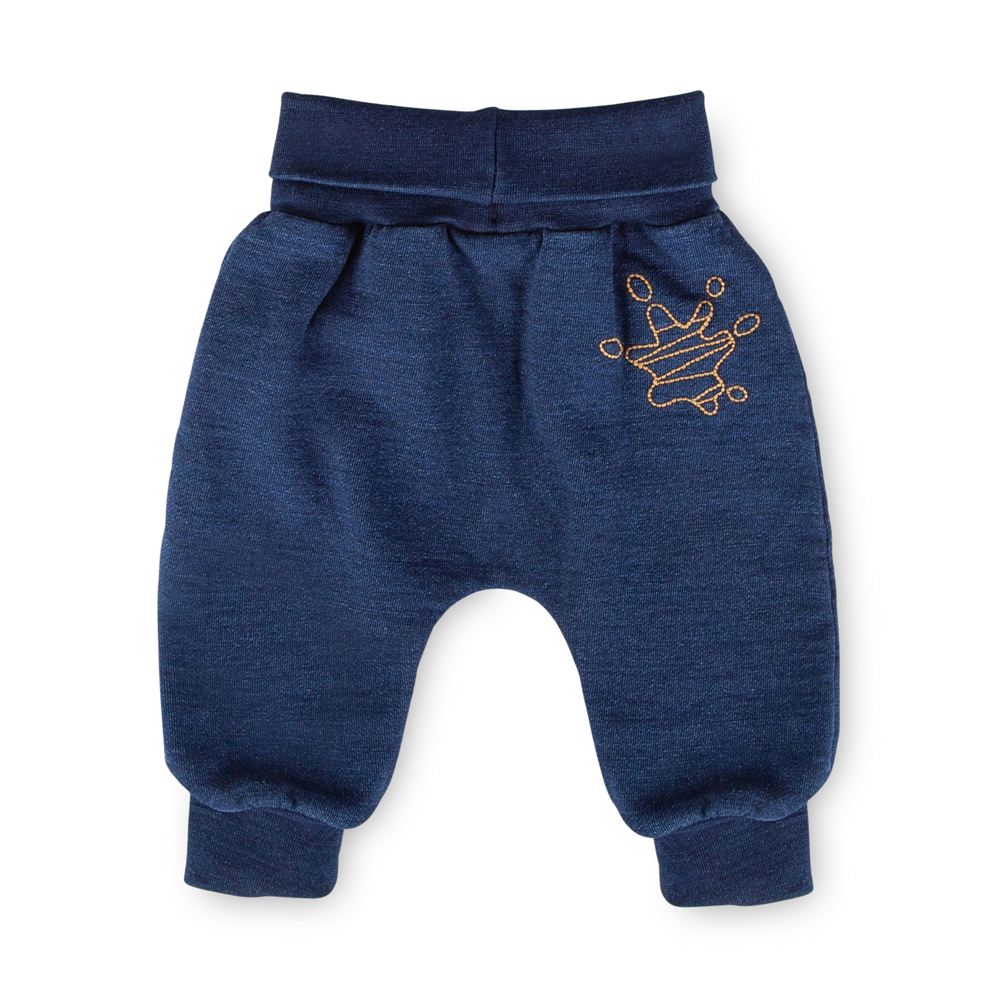 Baby Sweathose Denim Optik Klecks, dunkelblau