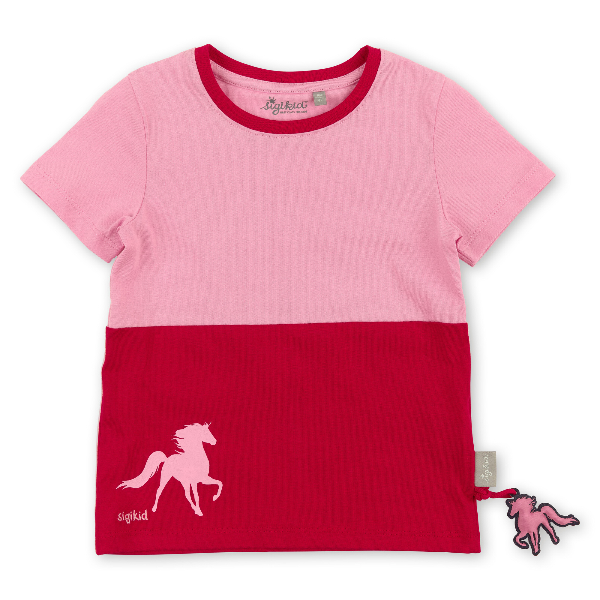 T-Shirt mit Colour Blocking rosa/rot