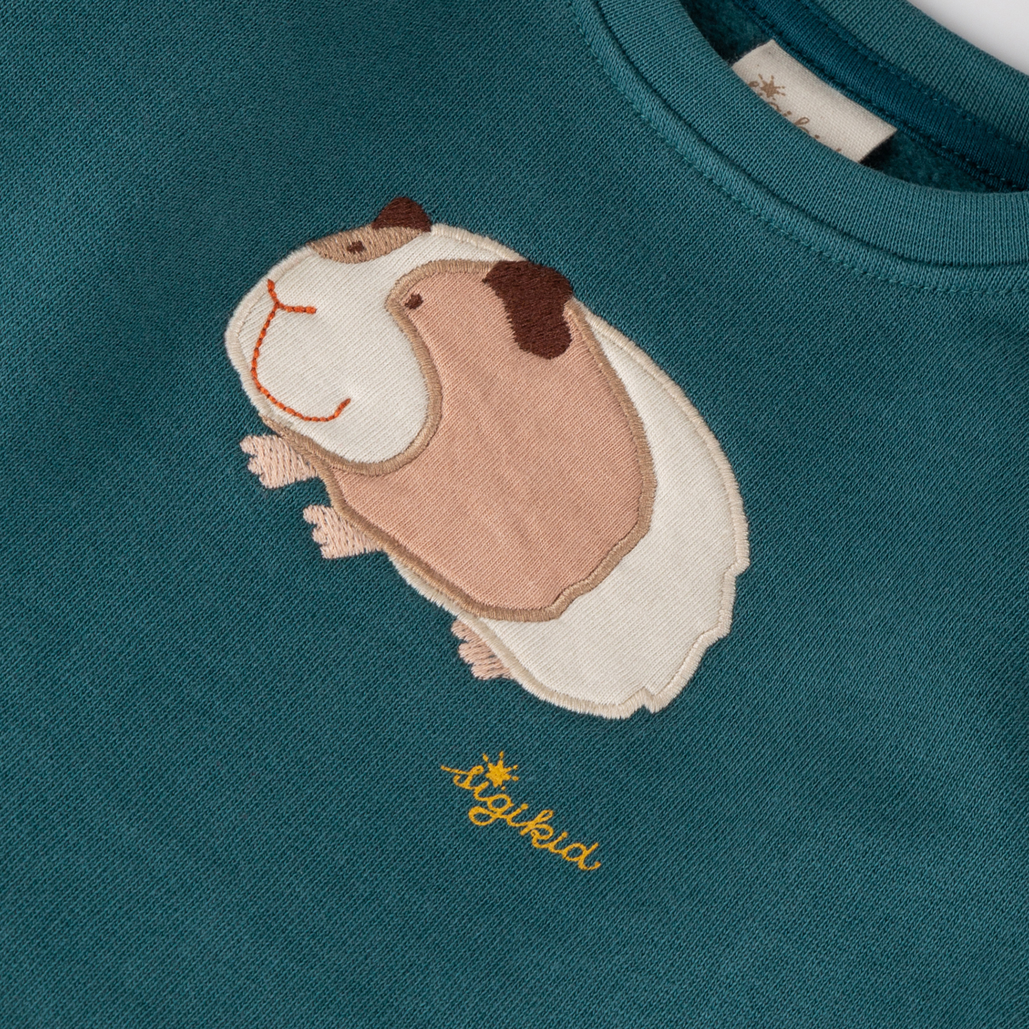 Baby Sweatkleid Meerschweinchen, petrolblau