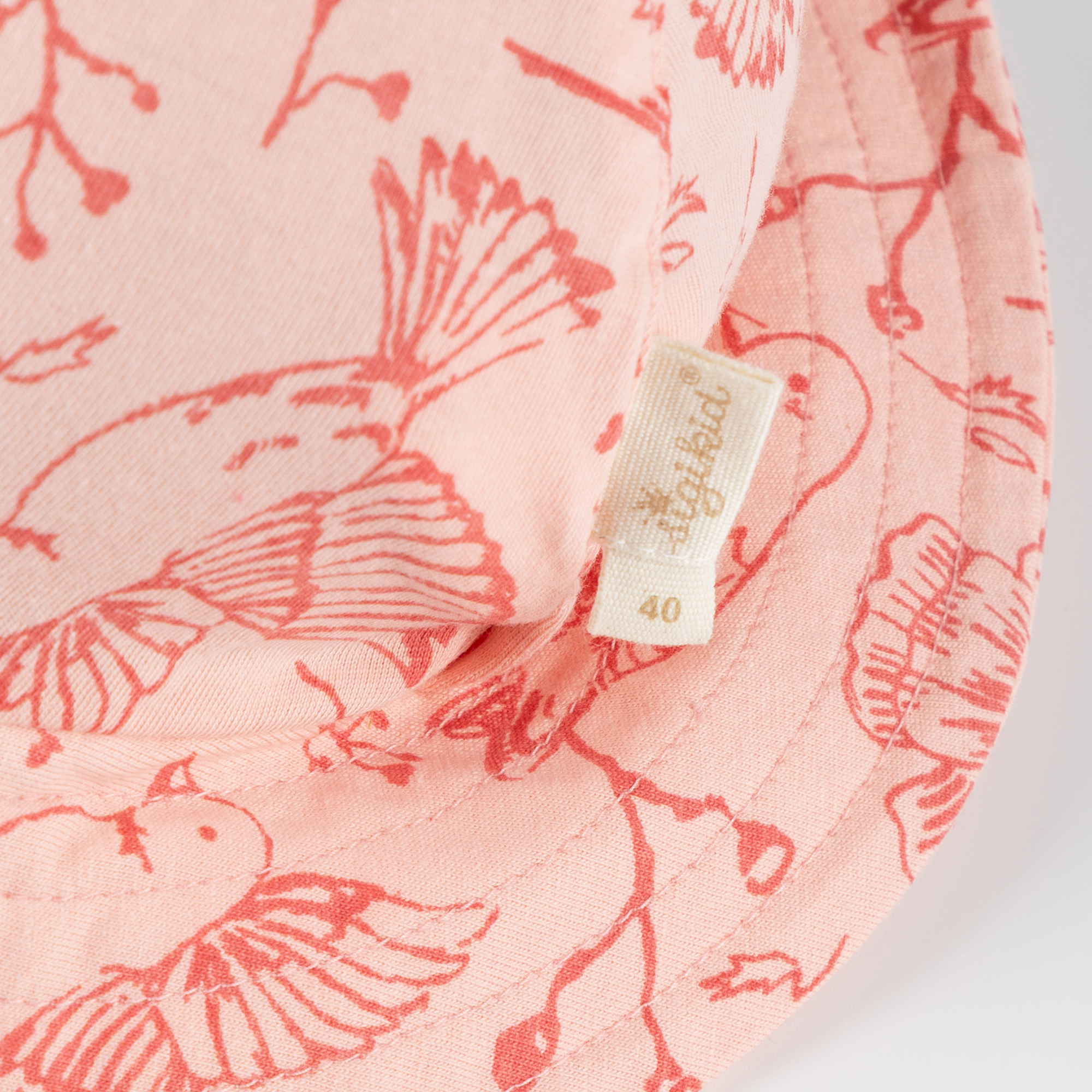 Brimmed baby sun hat Spring Birds with ties