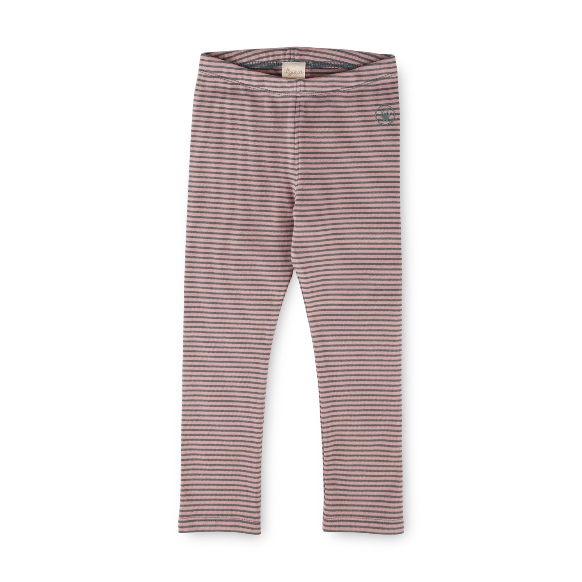 Kinder Ringel Leggings, grün-rosa