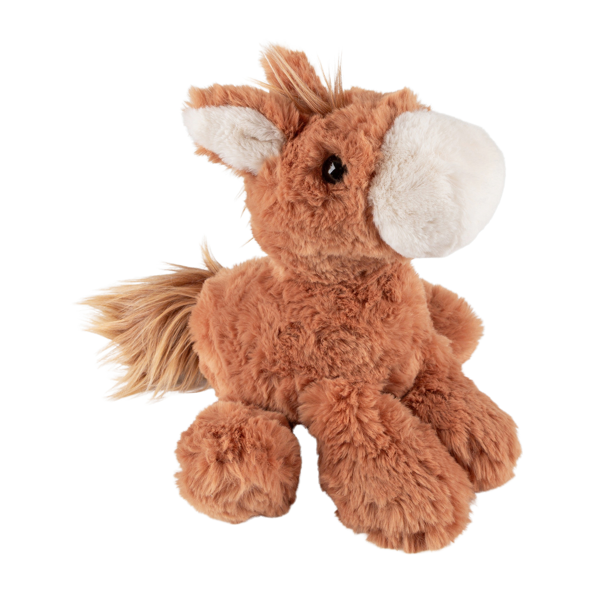 Silky soft plush toy horse, brown