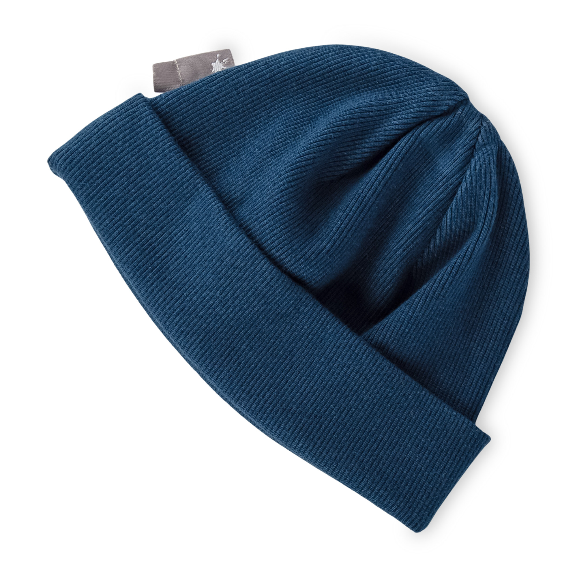 Snug baby rib knit beanie hat, dark teal blue Snug baby rib knit beanie hat, dark teal blue