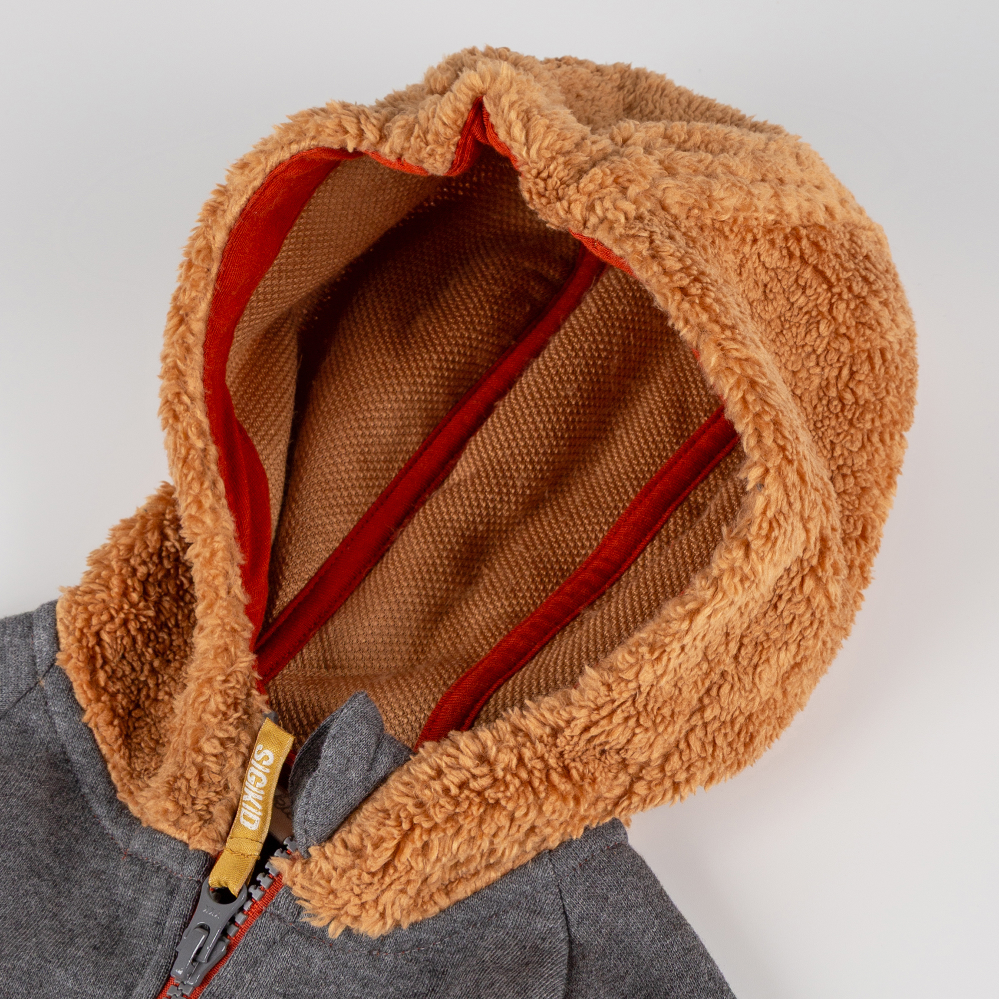 Kinder Sweatjacke mit Fleece Kapuze, dunkelgrau