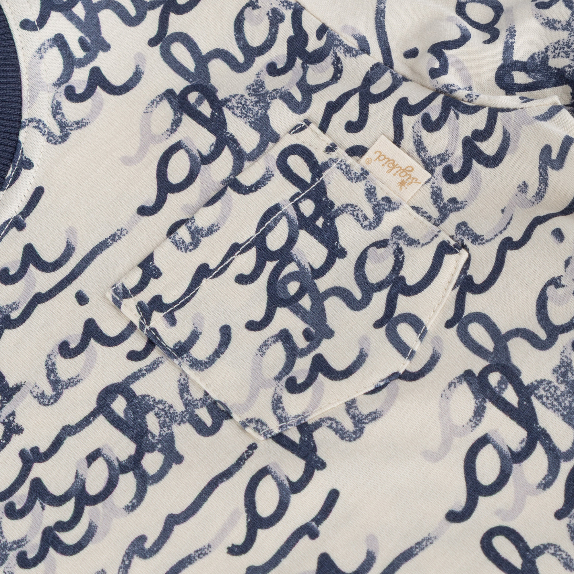 Kinder T-Shirt "Ahoi" Print, weiß mit blau