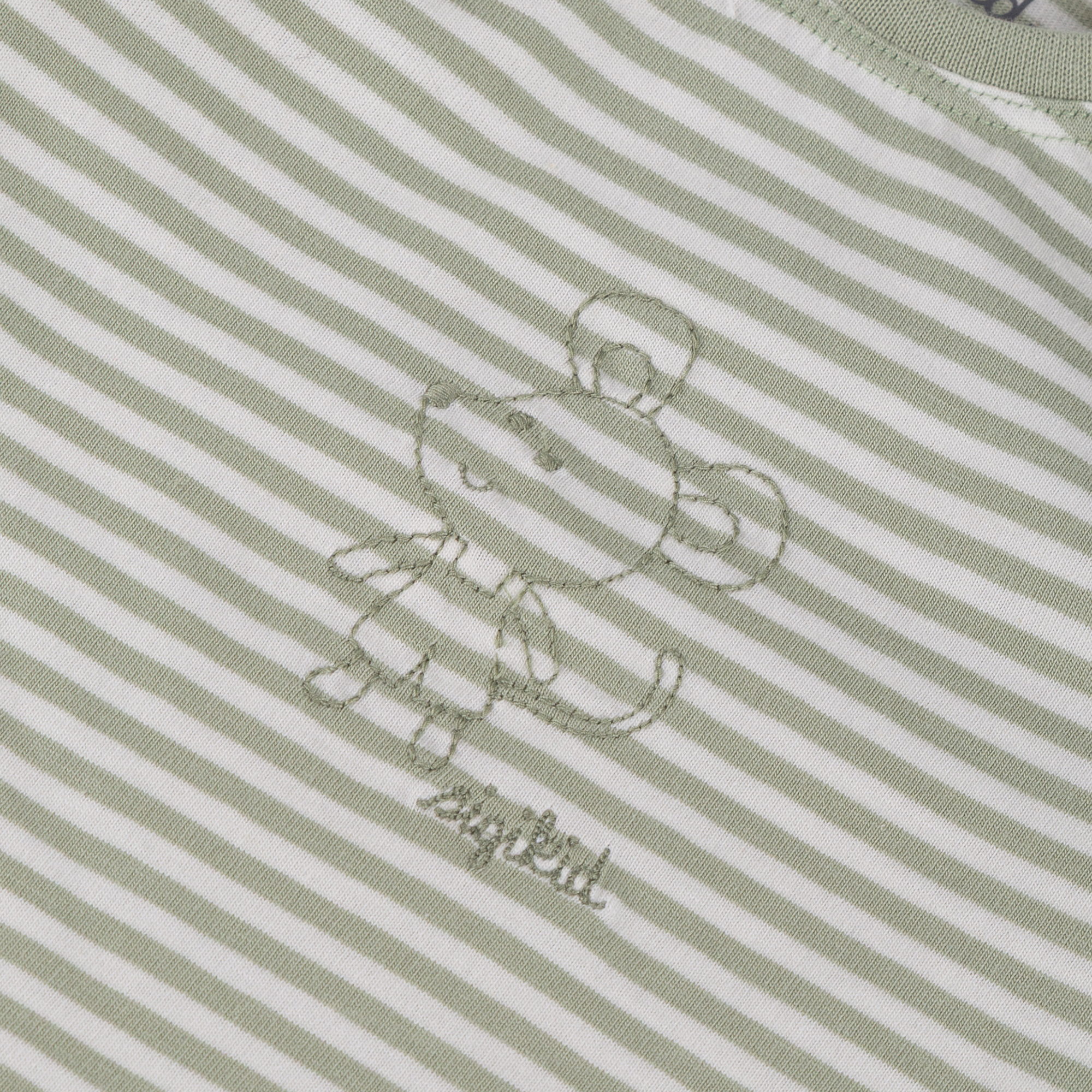Newborn baby long sleeve Tee mouse, green/white