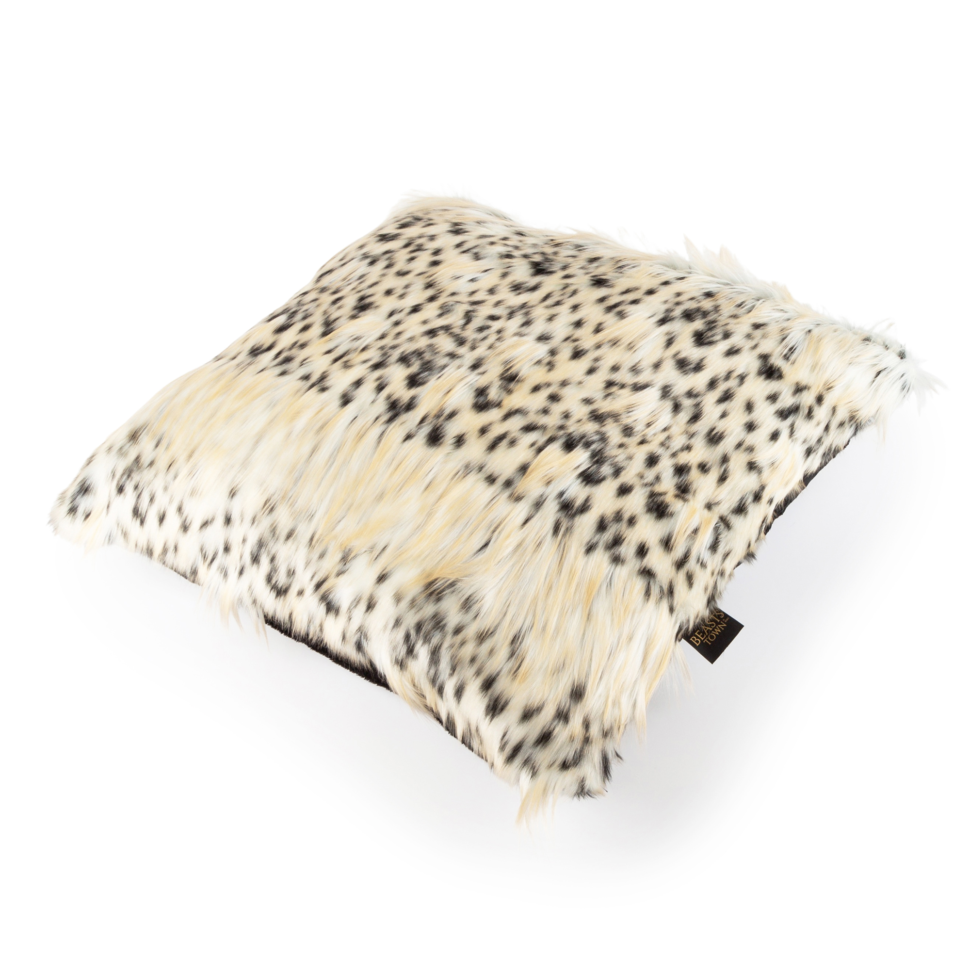 Faux fur plush cushion XXL white/beige/black, Beasts