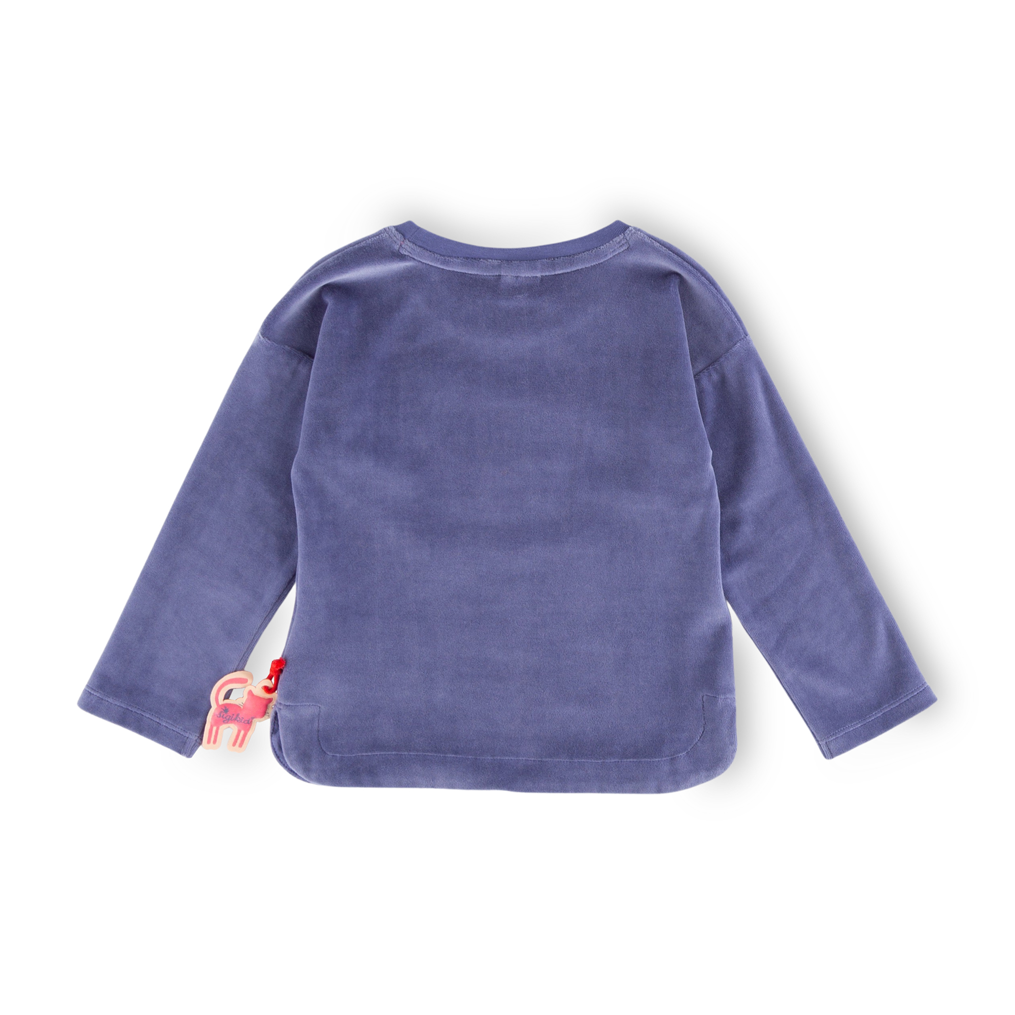 Kinder Nicki Langarmshirt mit Katzen Motiv, blau