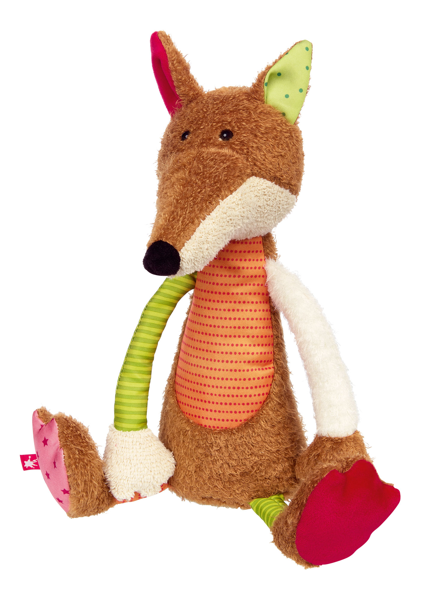 Dangling soft toy fox, Patchwork Sweety
