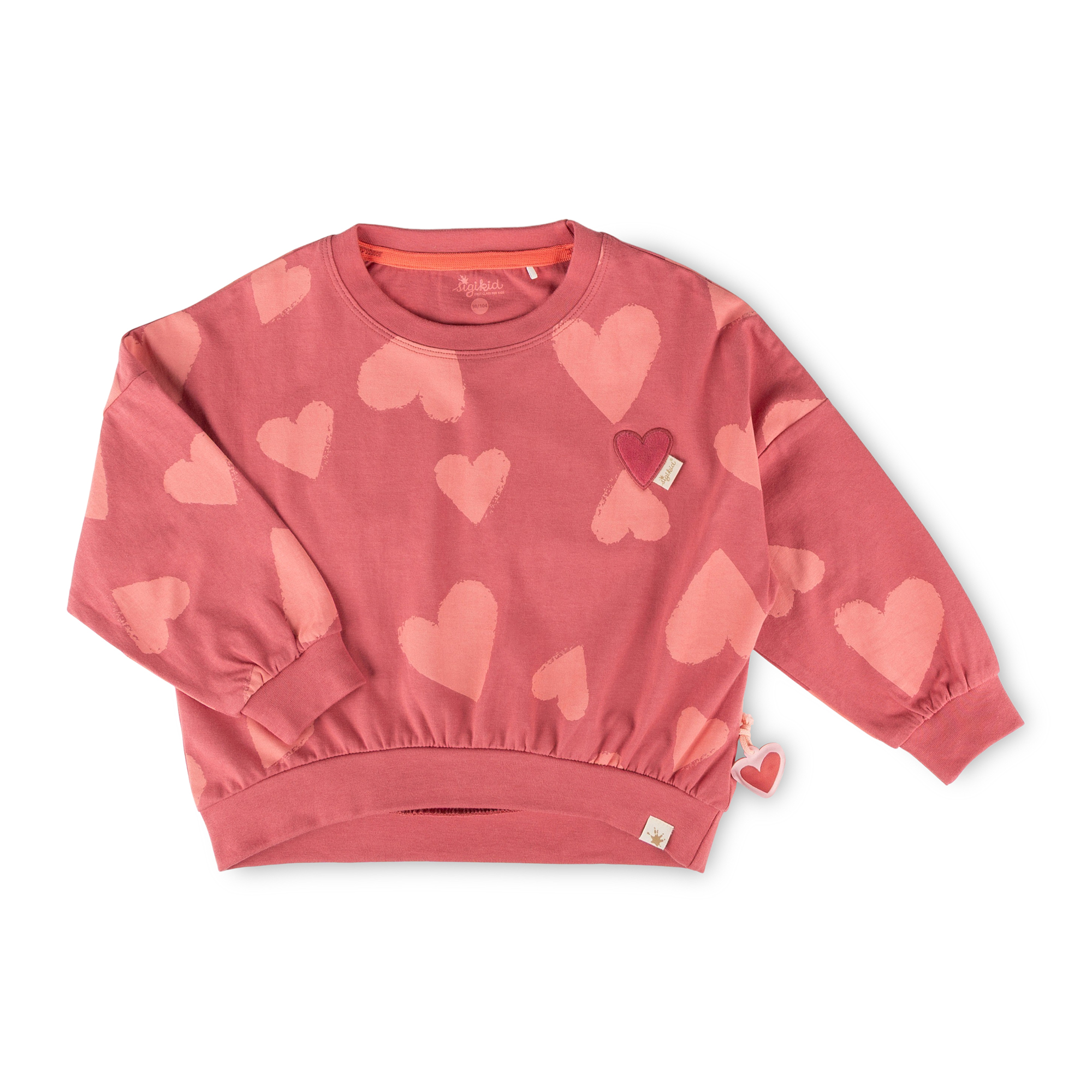 Kids' relaxed long sleeve Tee hearts, Spring Birds