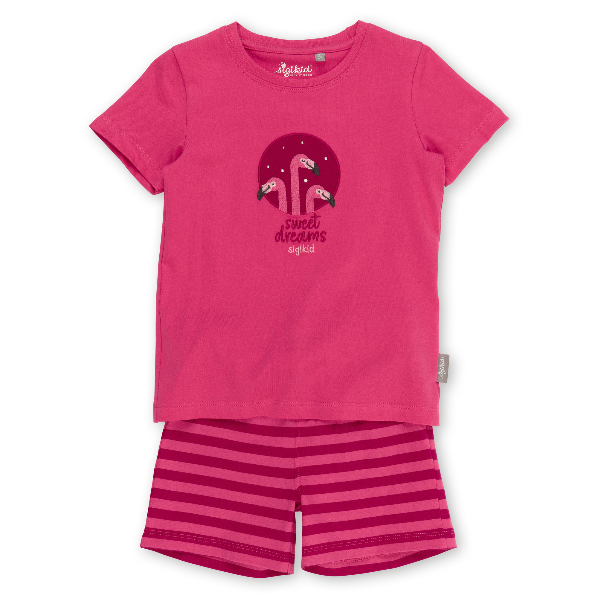 Girls' two-piece shorty pyjamas flamingo