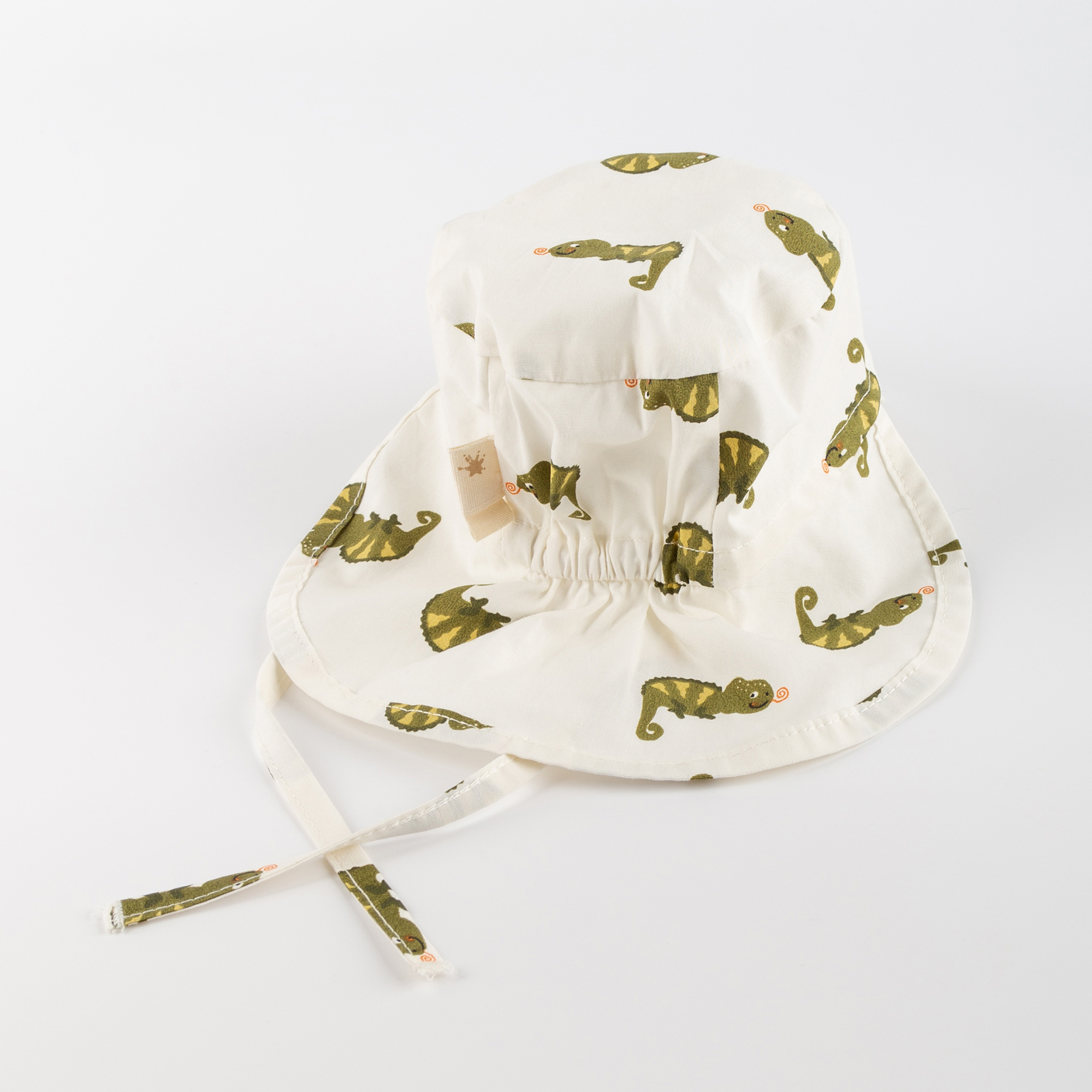 Peaked neck-flap baby sun hat chameleon, Jungle