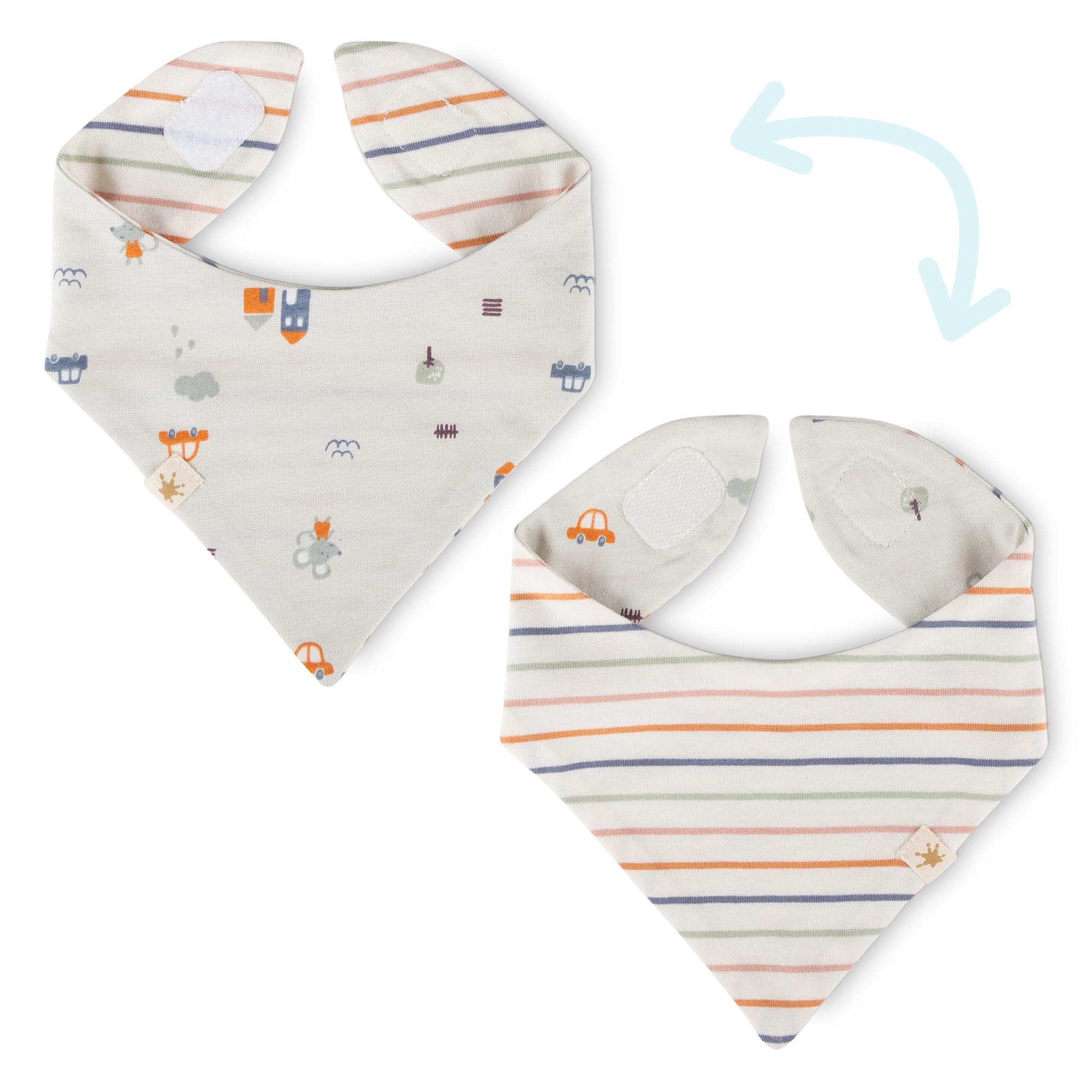 Newborn baby bandana bib, reversible