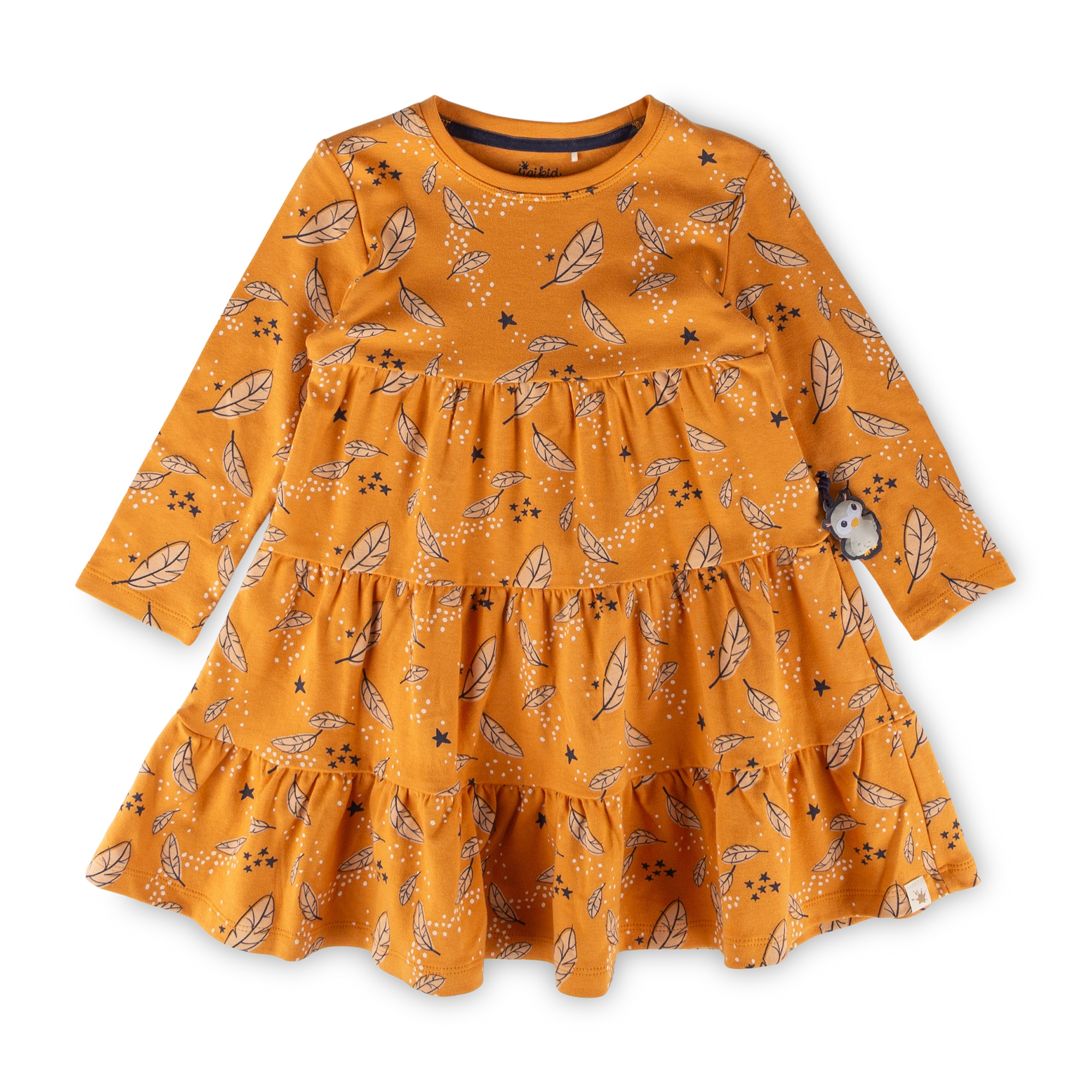 Kinder Kleid Magic Owl, gelb mit Federprint Kinder Kleid Magic Owl, gelb mit Federprint