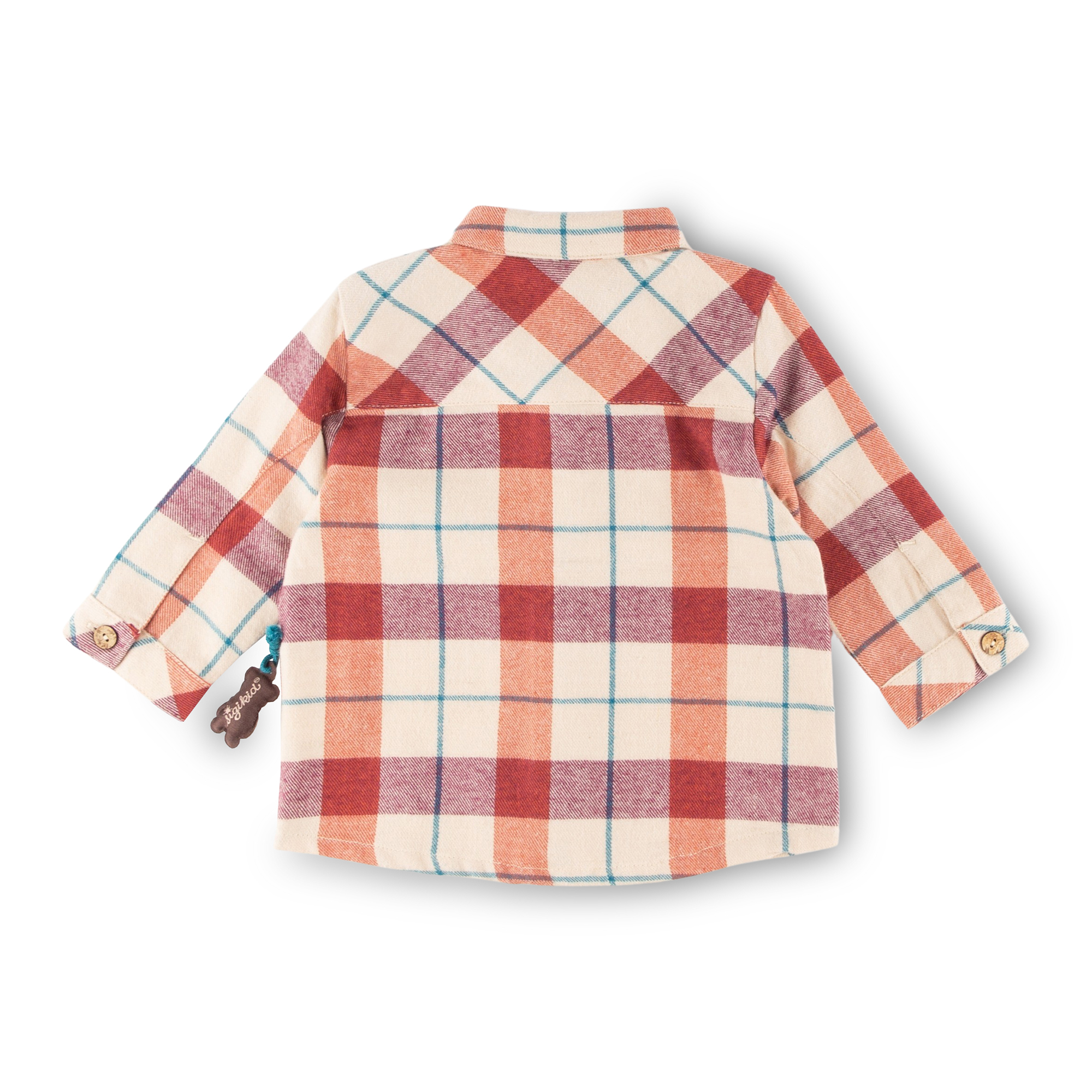 Baby boy check flannel shirt, Winter Animals