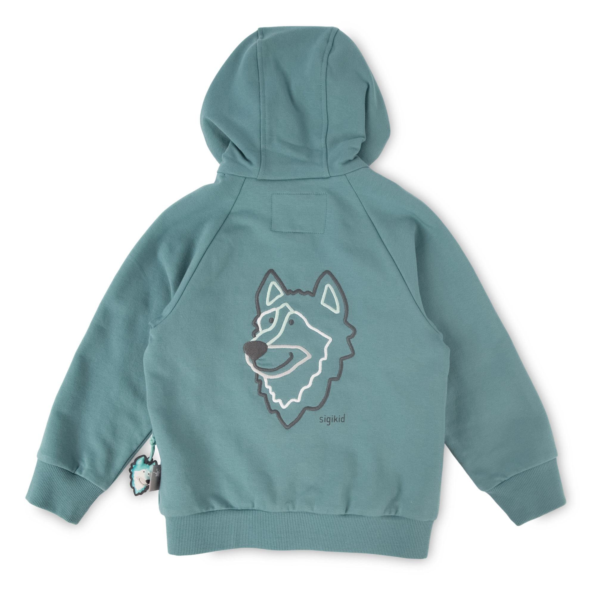 Children's hooded sweat jacket Husky, jade green