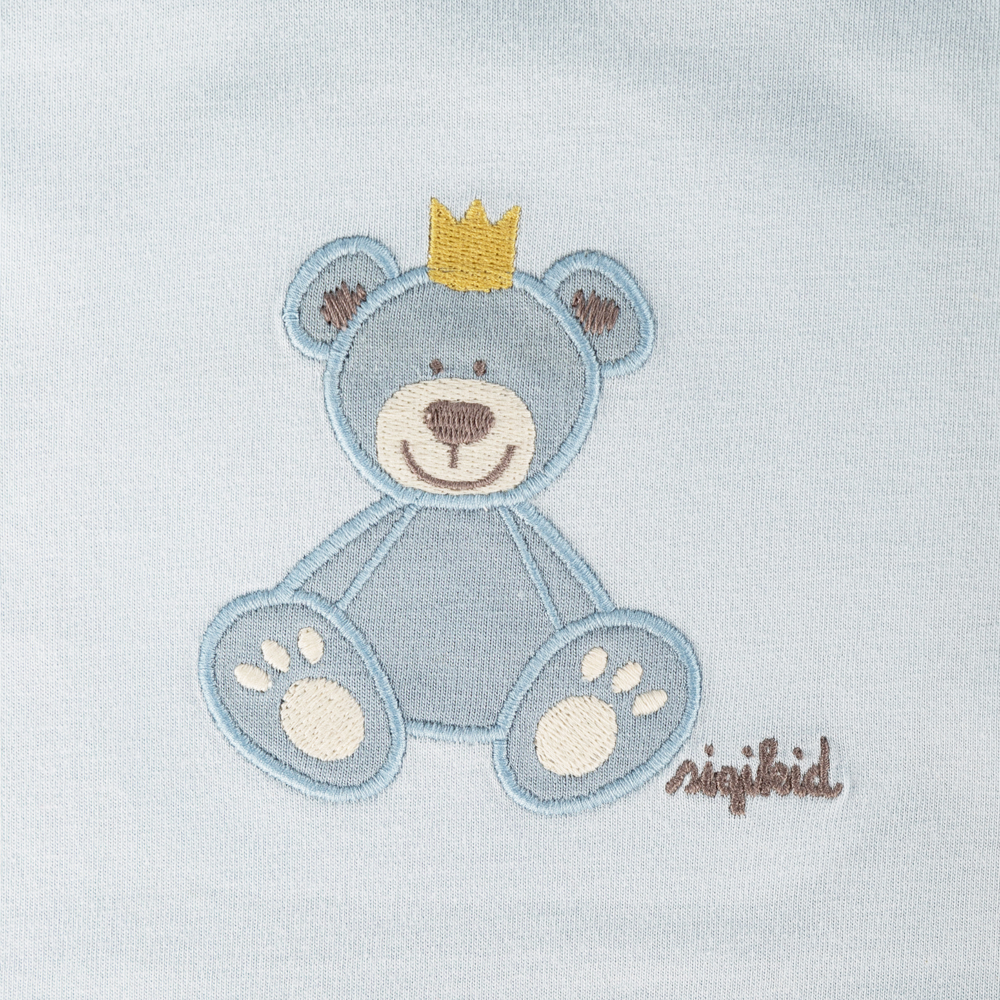 Baby Langarmshirt Krönchen Bär, blau
