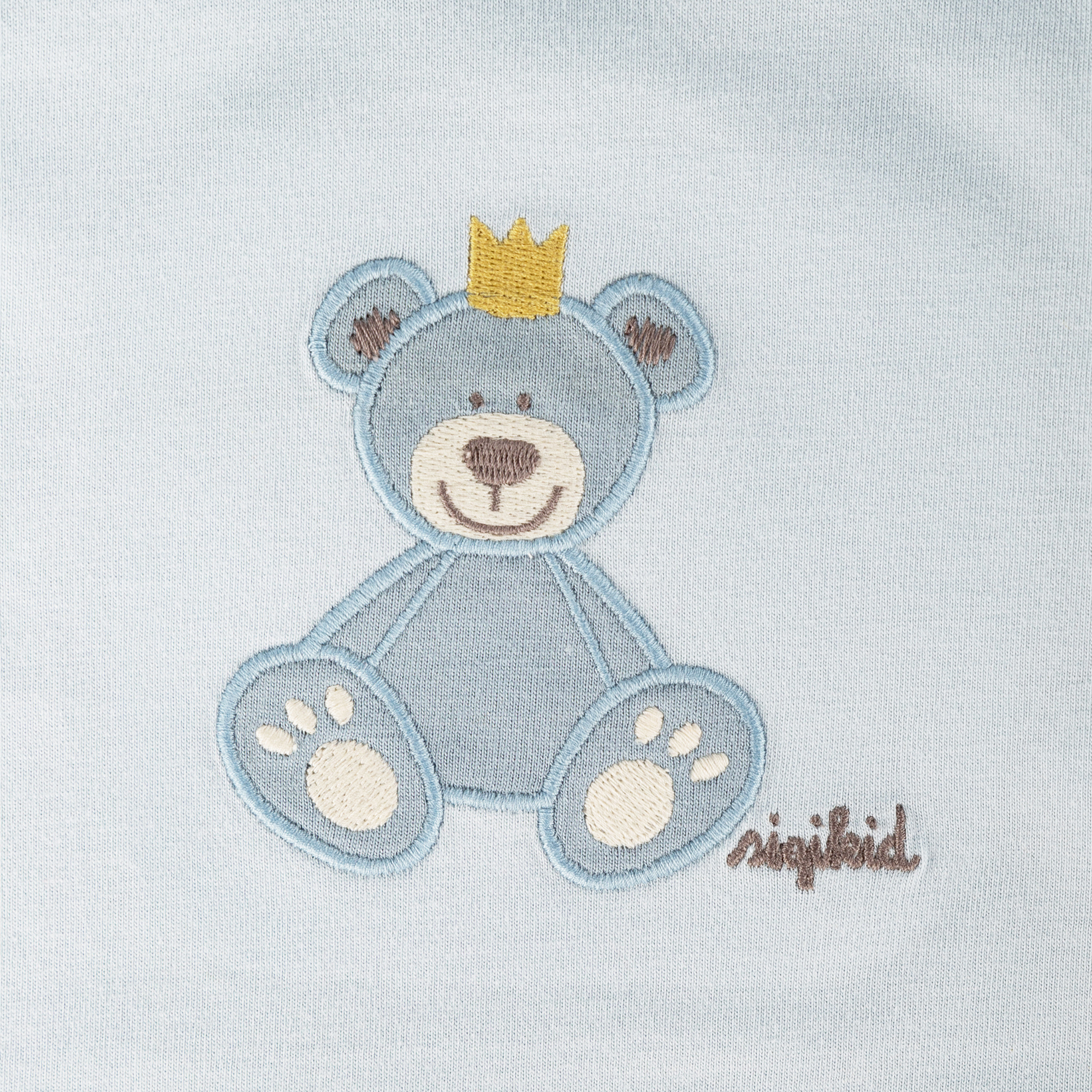 Baby Langarmshirt Krönchen Bär, blau Baby Langarmshirt Krönchen Bär, blau
