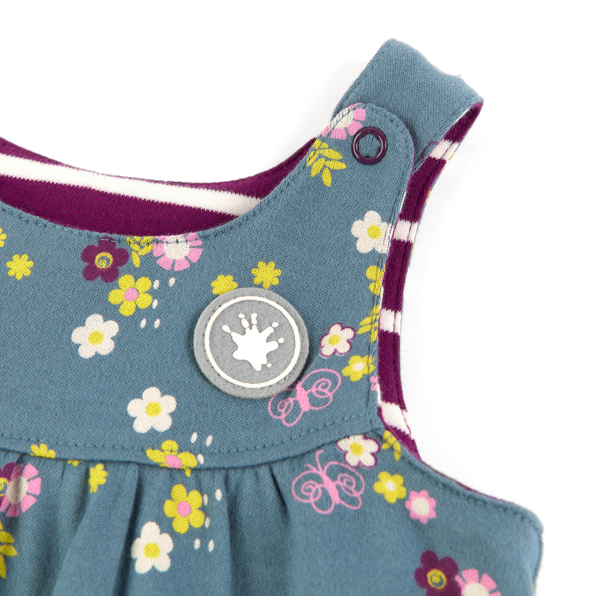 Wendbares Baby Trägerkleid gestreift oder mit Blümchen Print