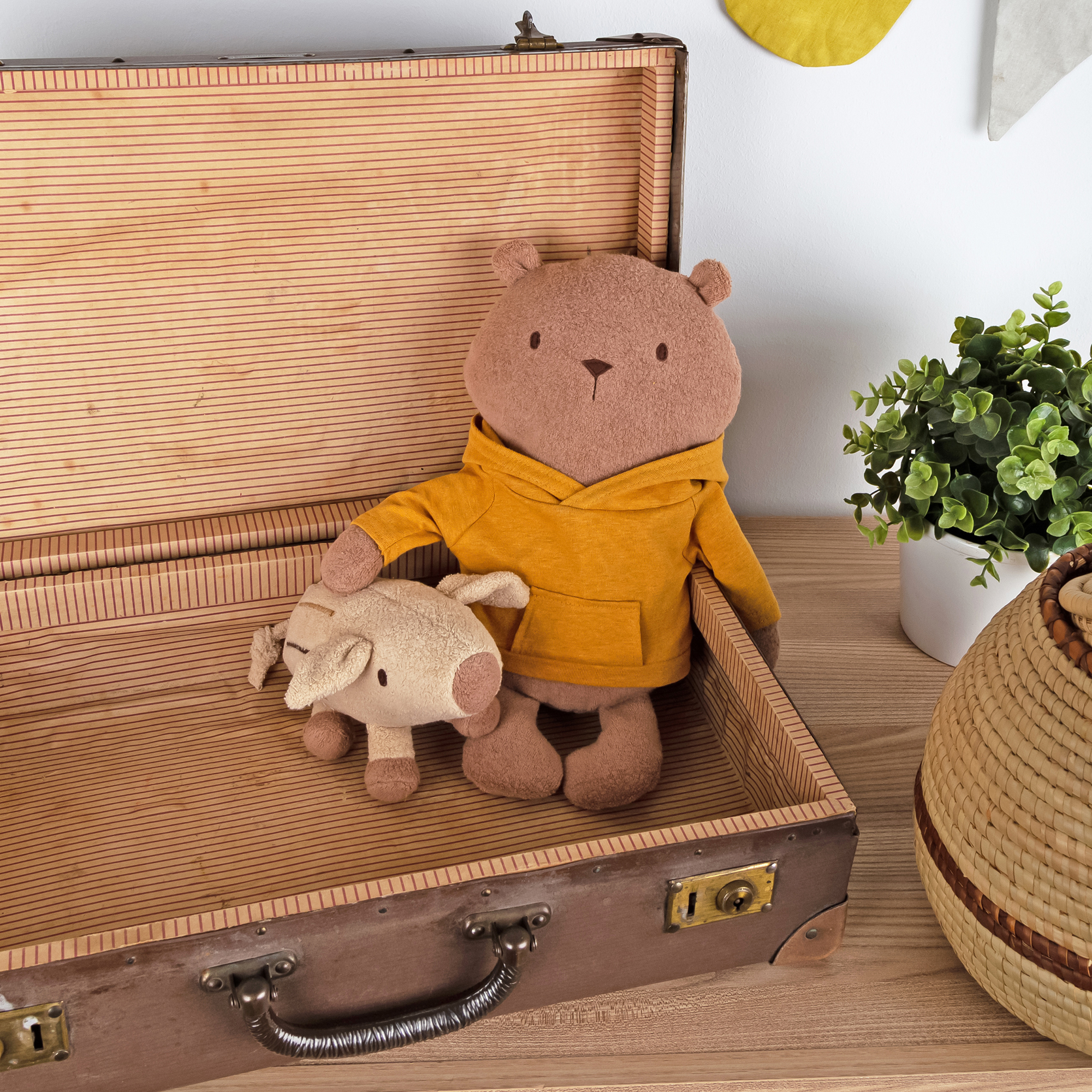 Plush striped piglet Rupert, Mister O'Lui Plush striped piglet Rupert, Mister O'Lui