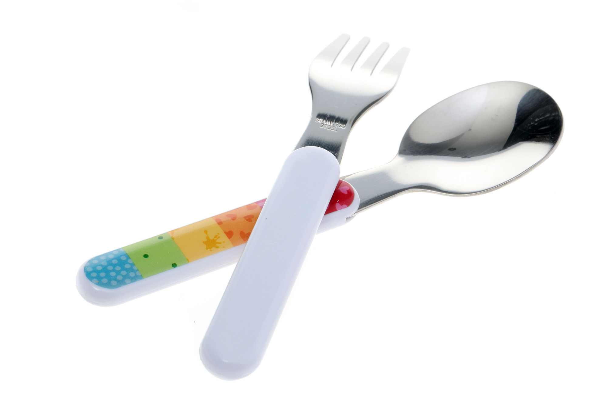 Children's cutlery set fork and spoon, Rainbow Rabbit