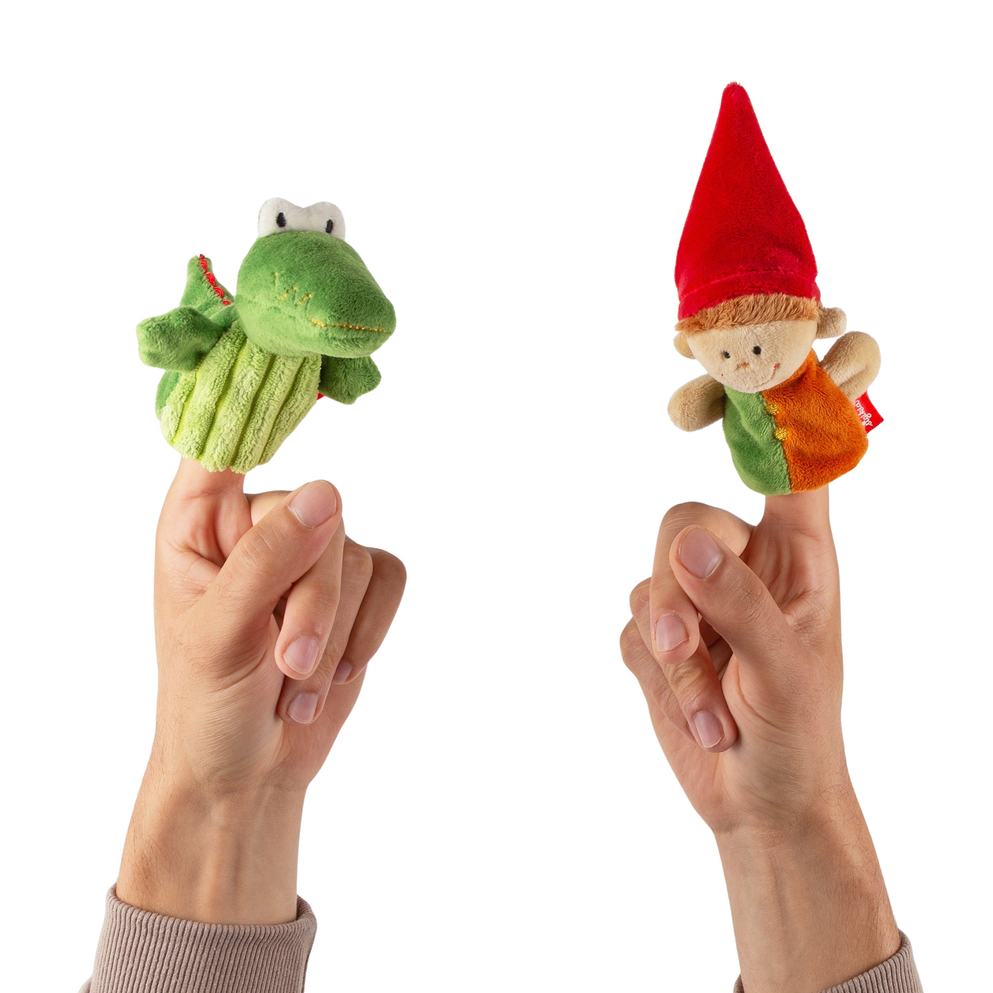 Finger plush puppet Punch, Mini puppet theatre