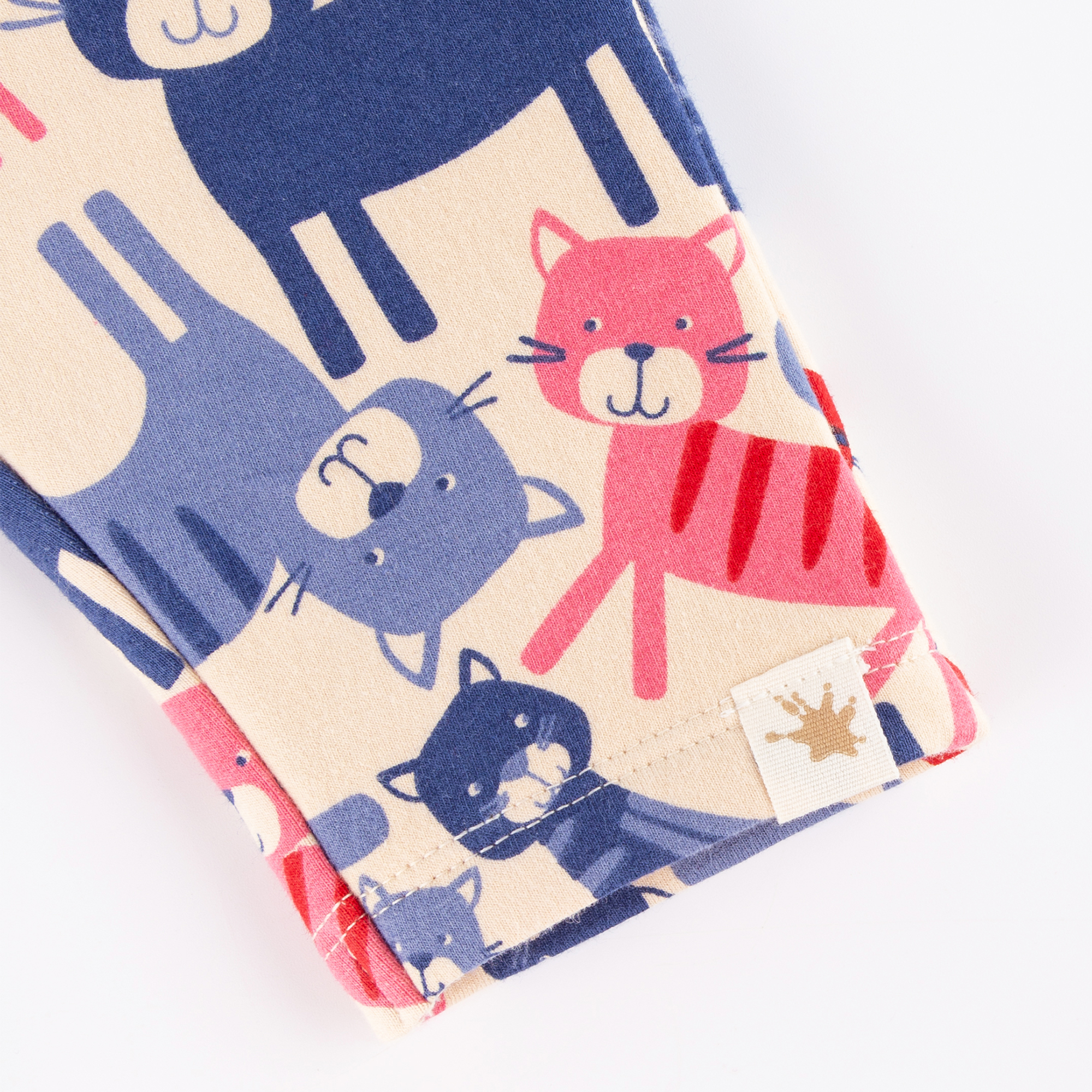 Baby Sweat Leggings mit Katzen-Print