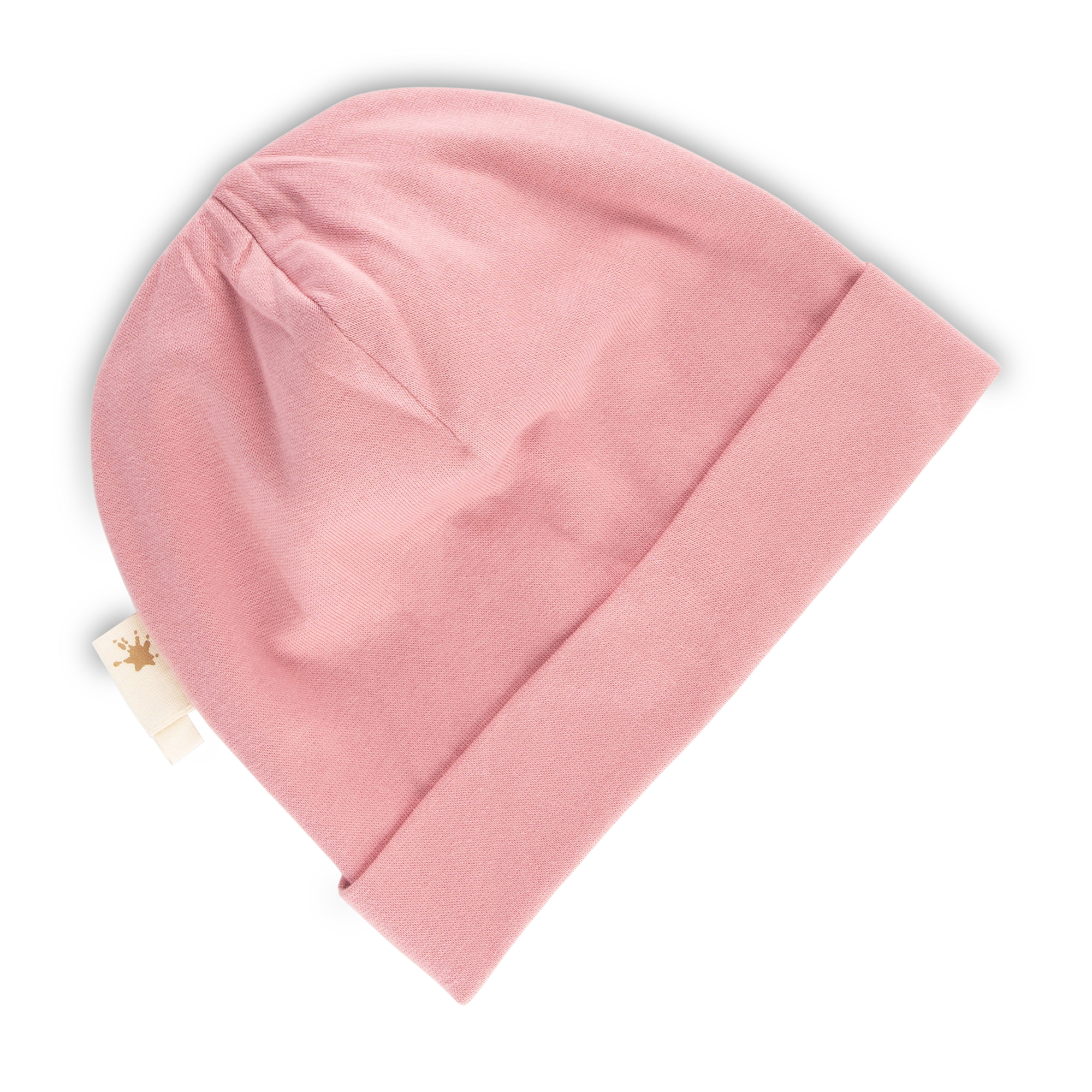 Children's rib knit beanie hat, pink