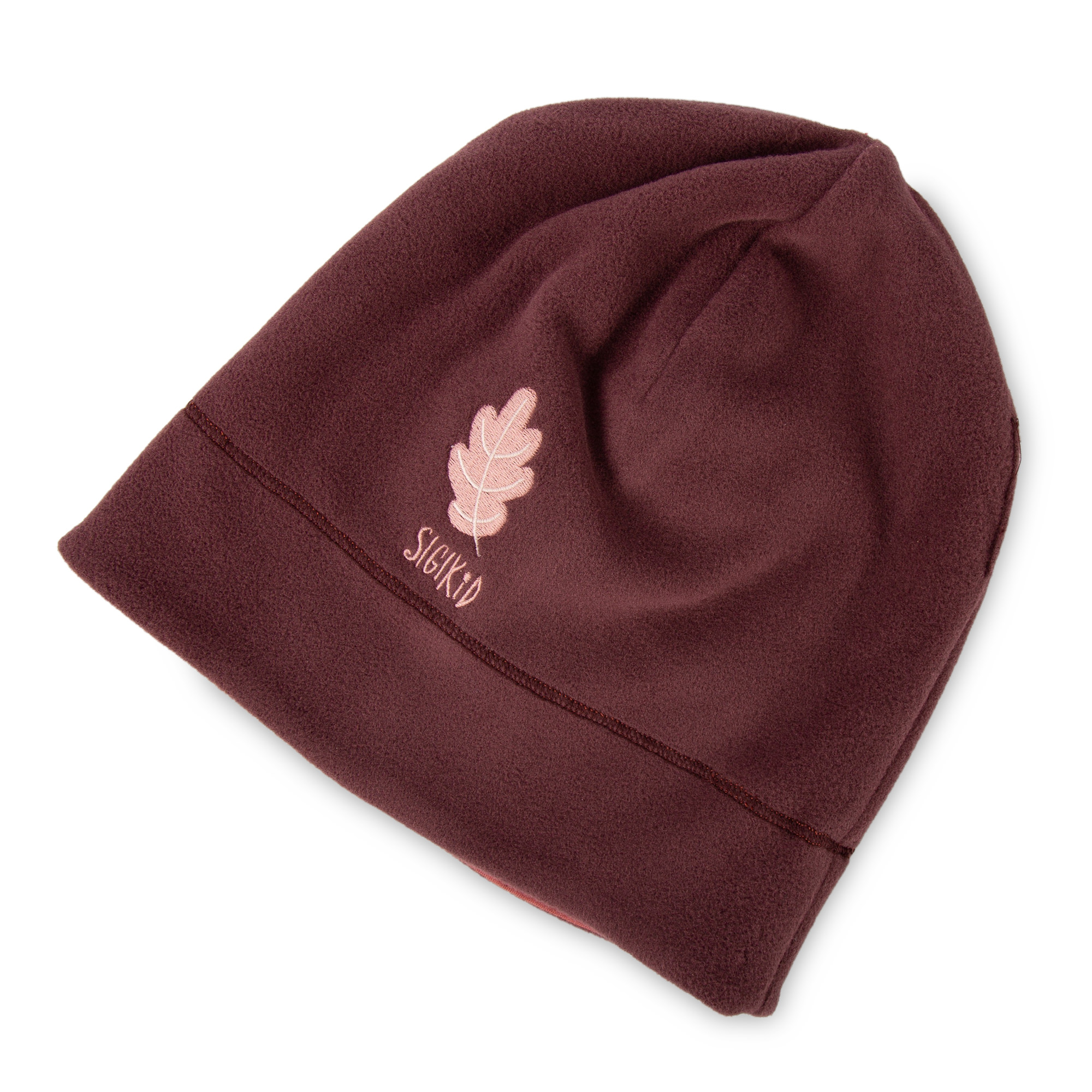 Reversible fleece hat for children, fleece/organic cotton