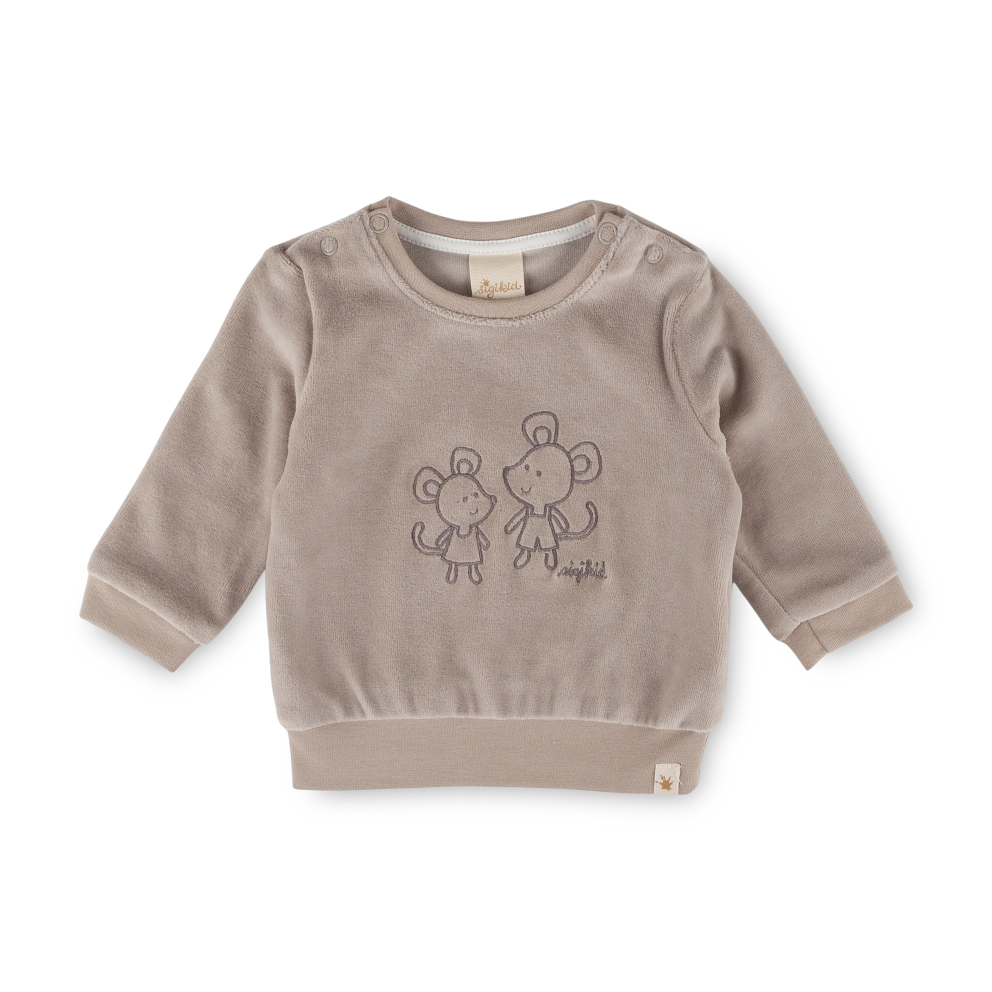 Newborn baby velour long sleeve Tee, silver gray