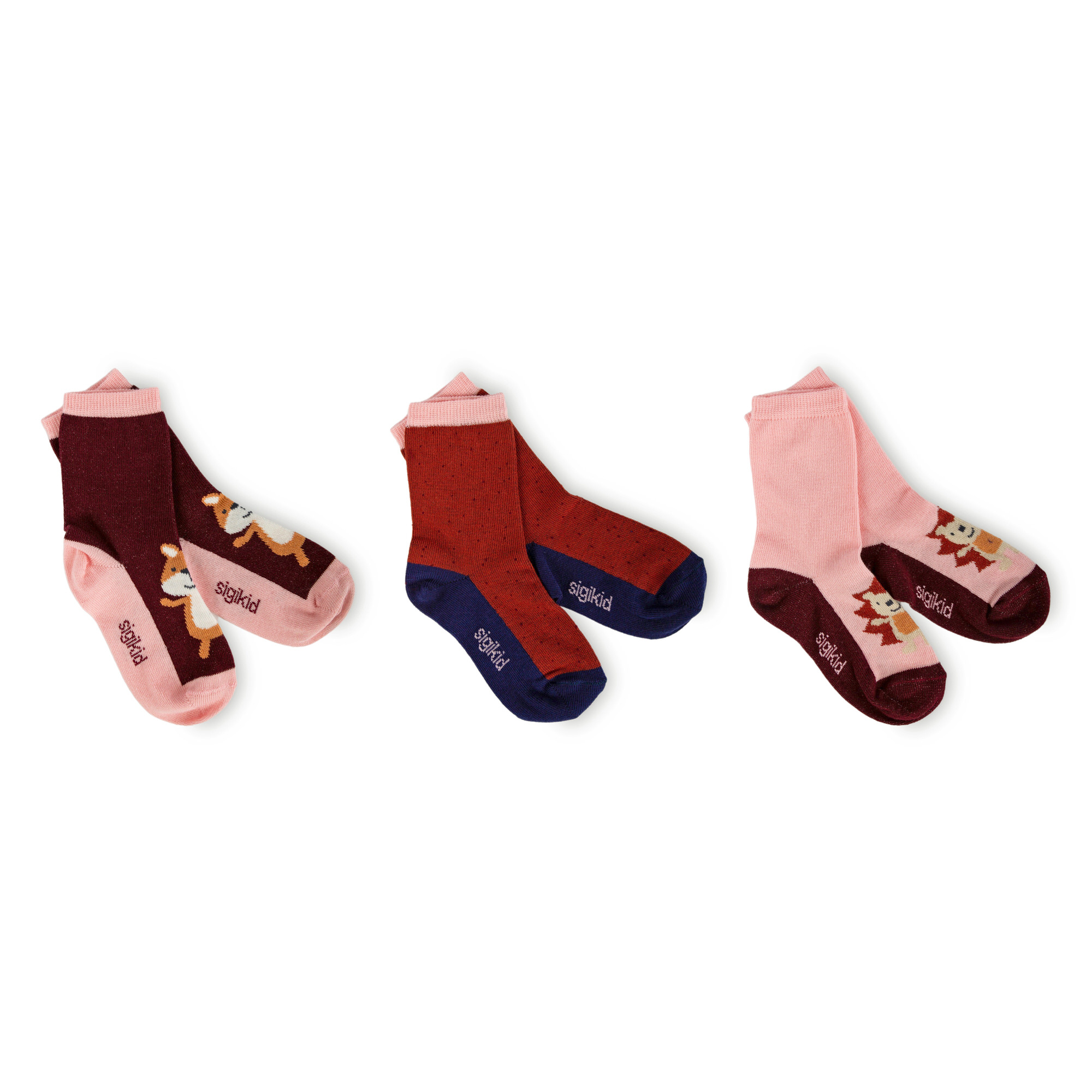 3 pair set kids' socks hedgehog/squirrel 3 pair set kids' socks hedgehog/squirrel