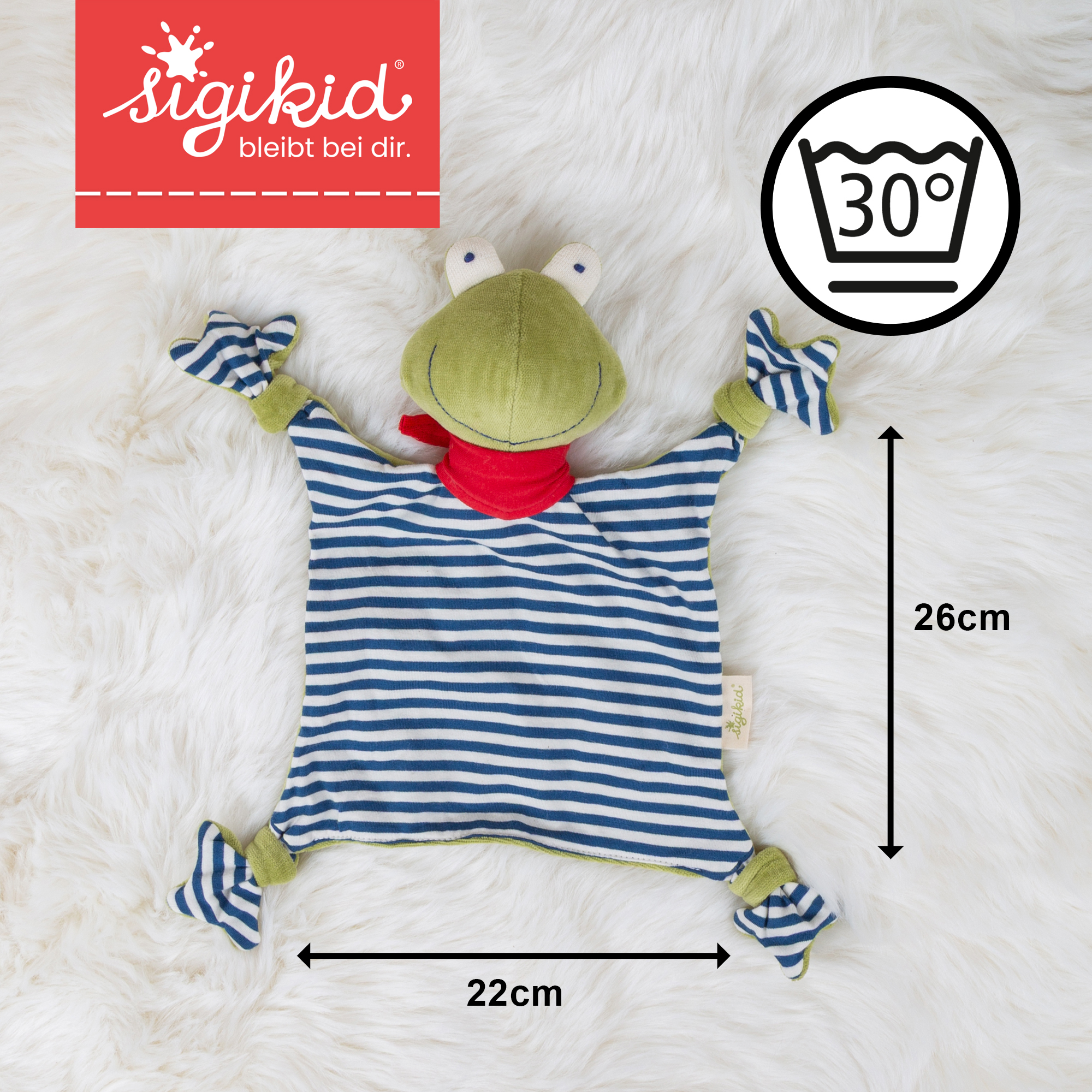Organic baby comforter lovey frog, Green