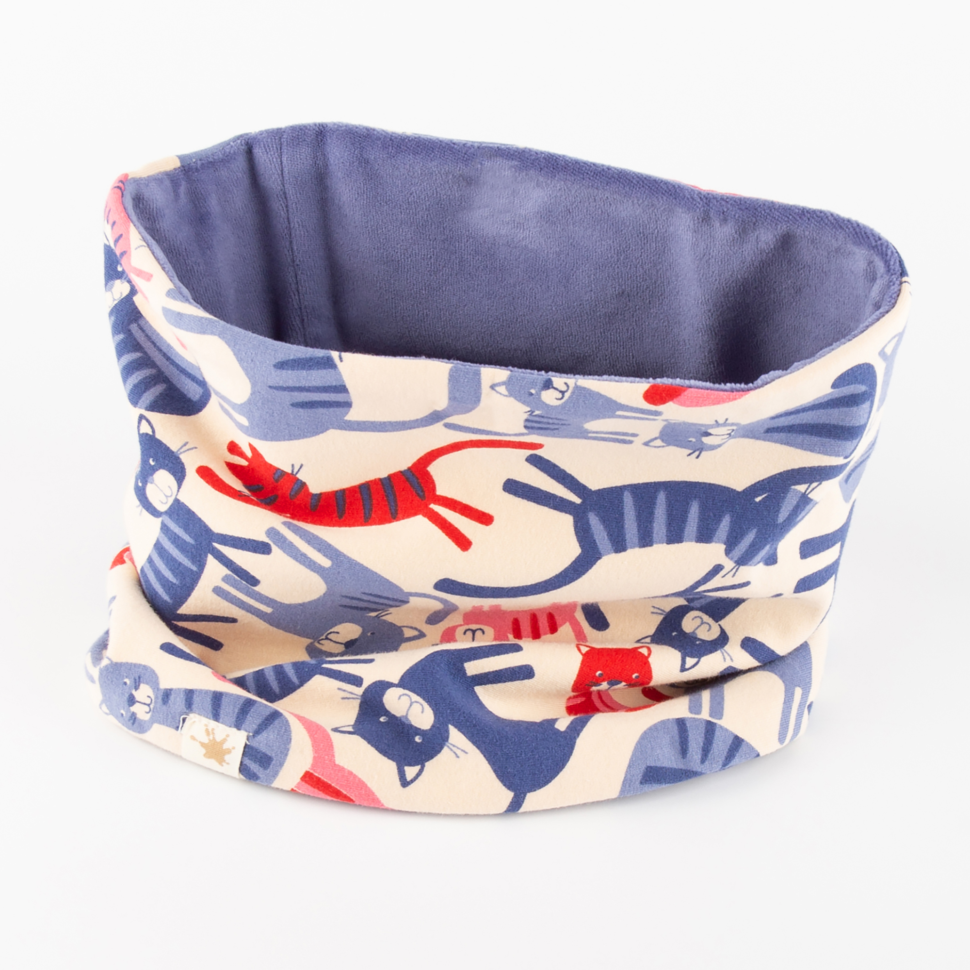 Reversible children's neck gaiter, Wild Cat