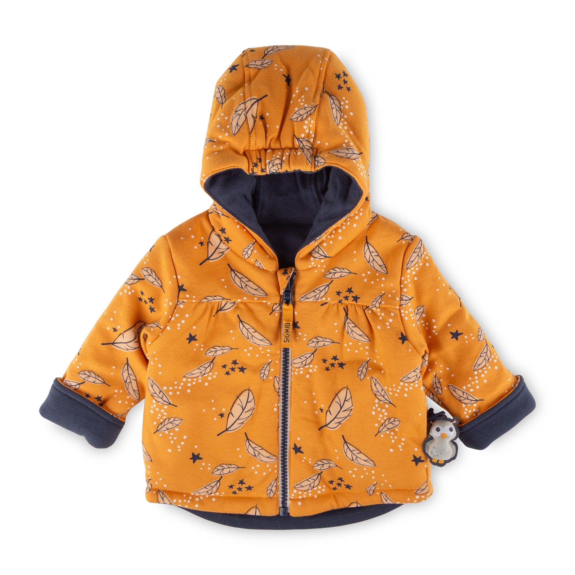 Reversible hooded baby jacket Magic Owl, interlined Reversible hooded baby jacket Magic Owl, interlined