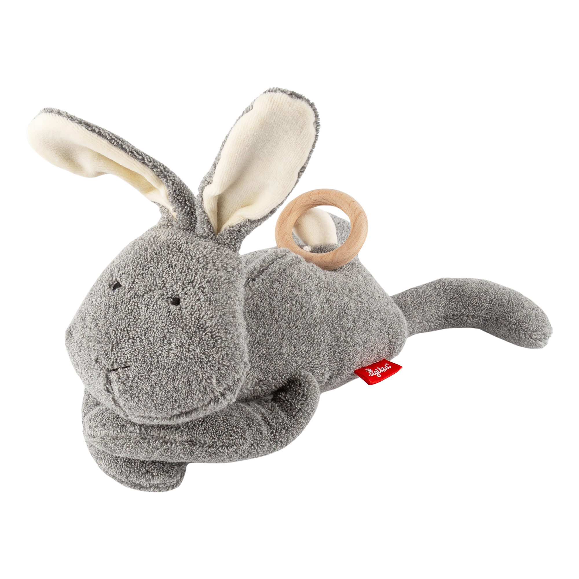 Mom's musical soft toy bunny Mamilodie for pregnancy, grey