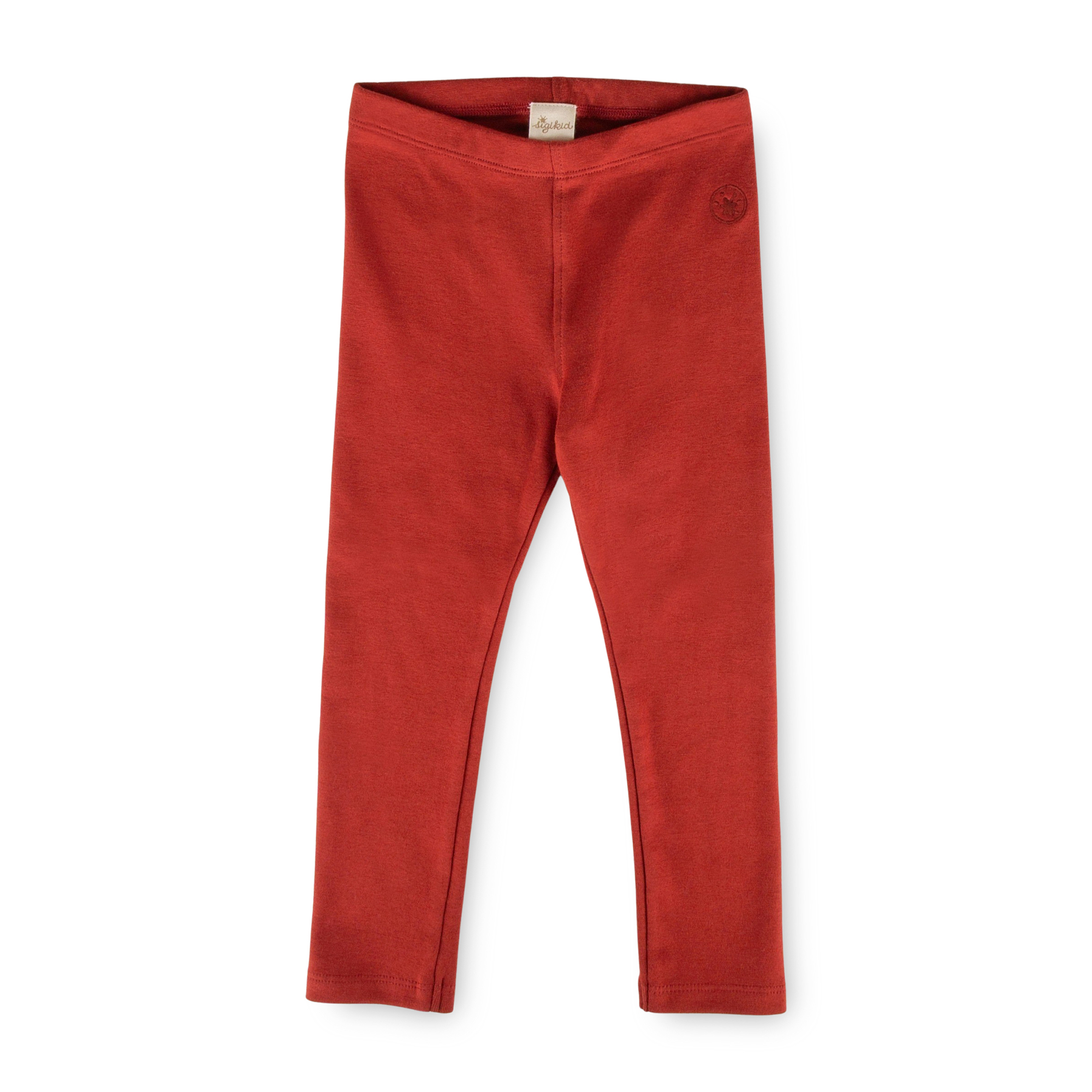 Children's rib knit leggings, orange red