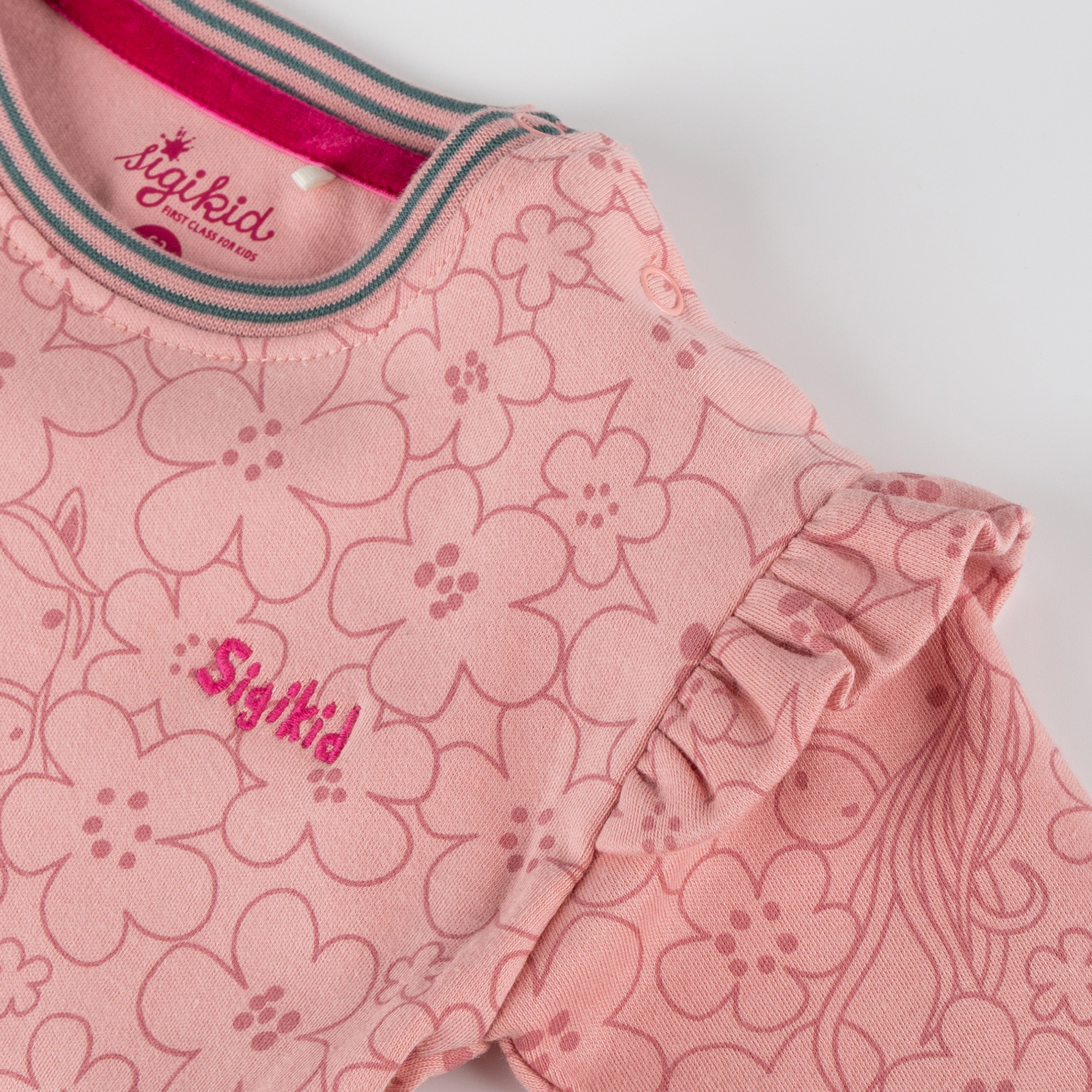 Baby Langarmshirt Pony Love, rosa Blumenprint